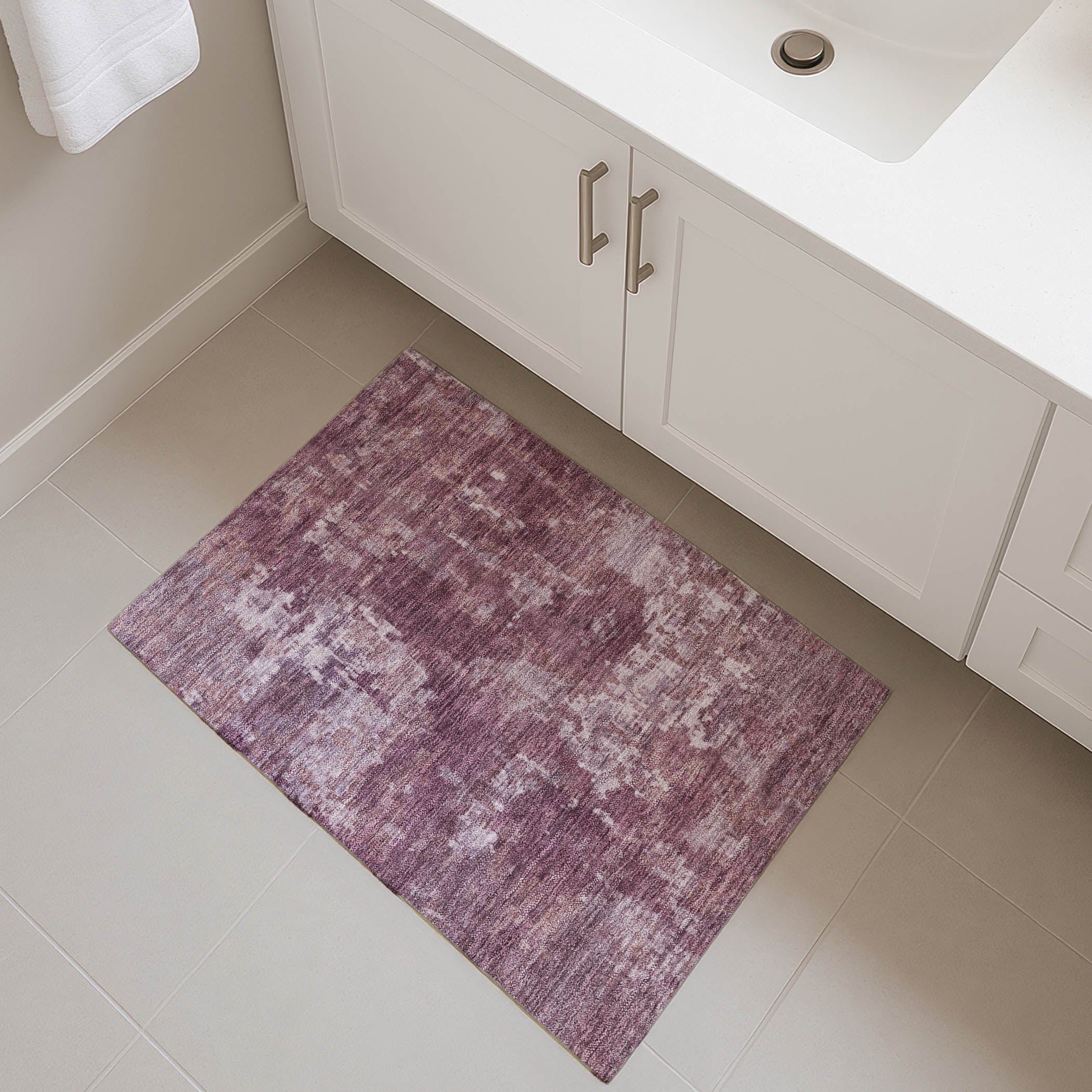 Kotor Machine Washable Transitional Merlot Red Rug 1'8" x 2'6" #shape_Rectangle