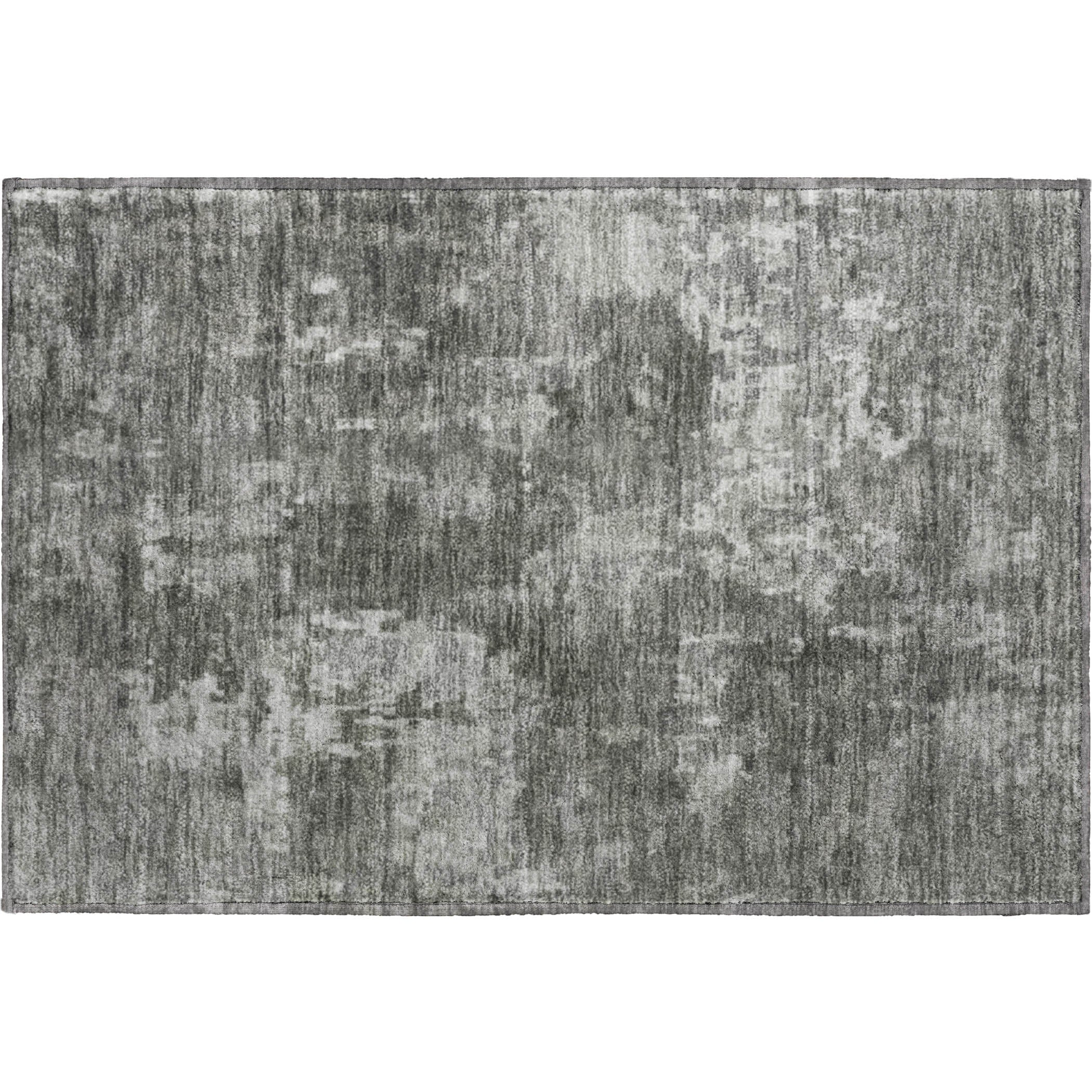 Kotor Machine Washable Transitional Pewter Gray Rug 1'8" x 2'6" #shape_Rectangle