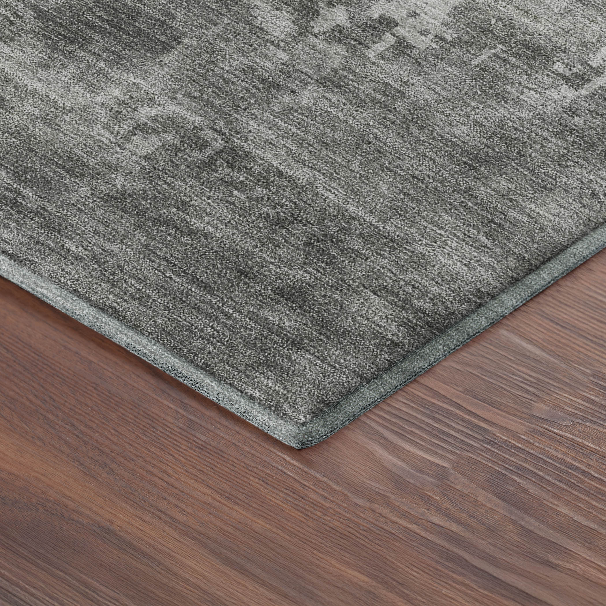 Kotor Machine Washable Transitional Pewter Gray Rug 1'8" x 2'6" #shape_Rectangle