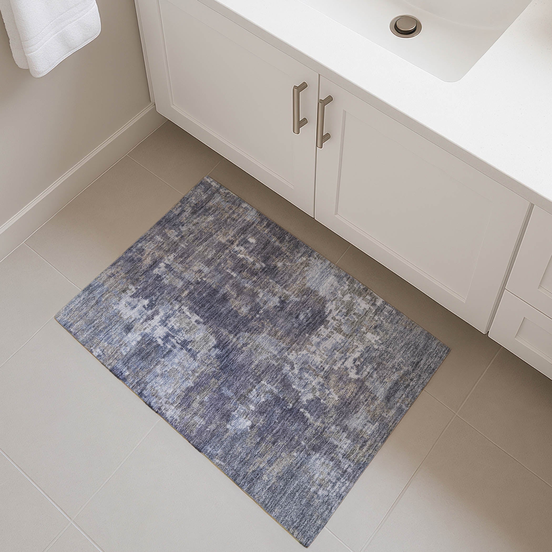 Kotor Machine Washable Transitional Plum Purple Rug 1'8" x 2'6" #shape_Rectangle