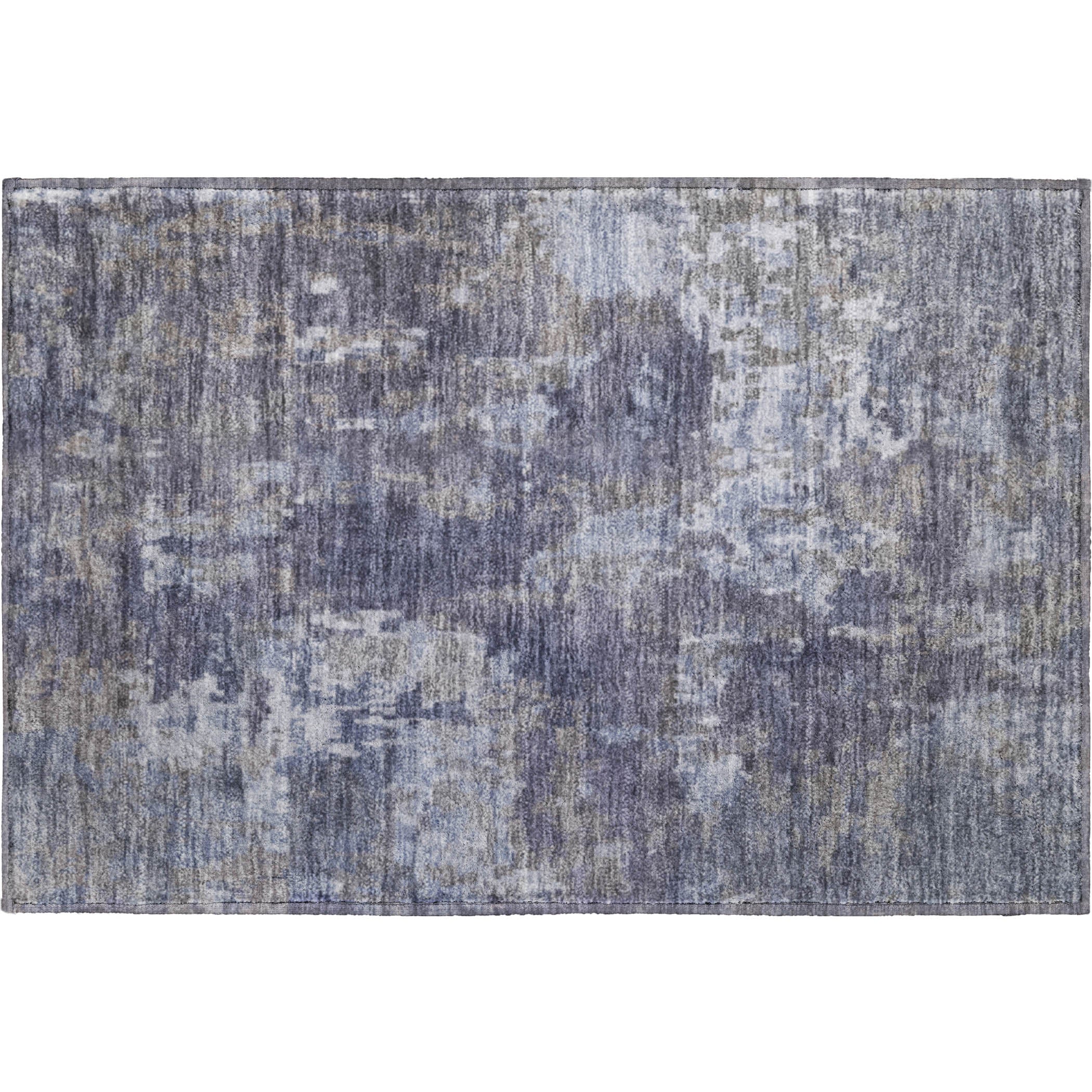 Kotor Machine Washable Transitional Plum Purple Rug 1'8" x 2'6" #shape_Rectangle