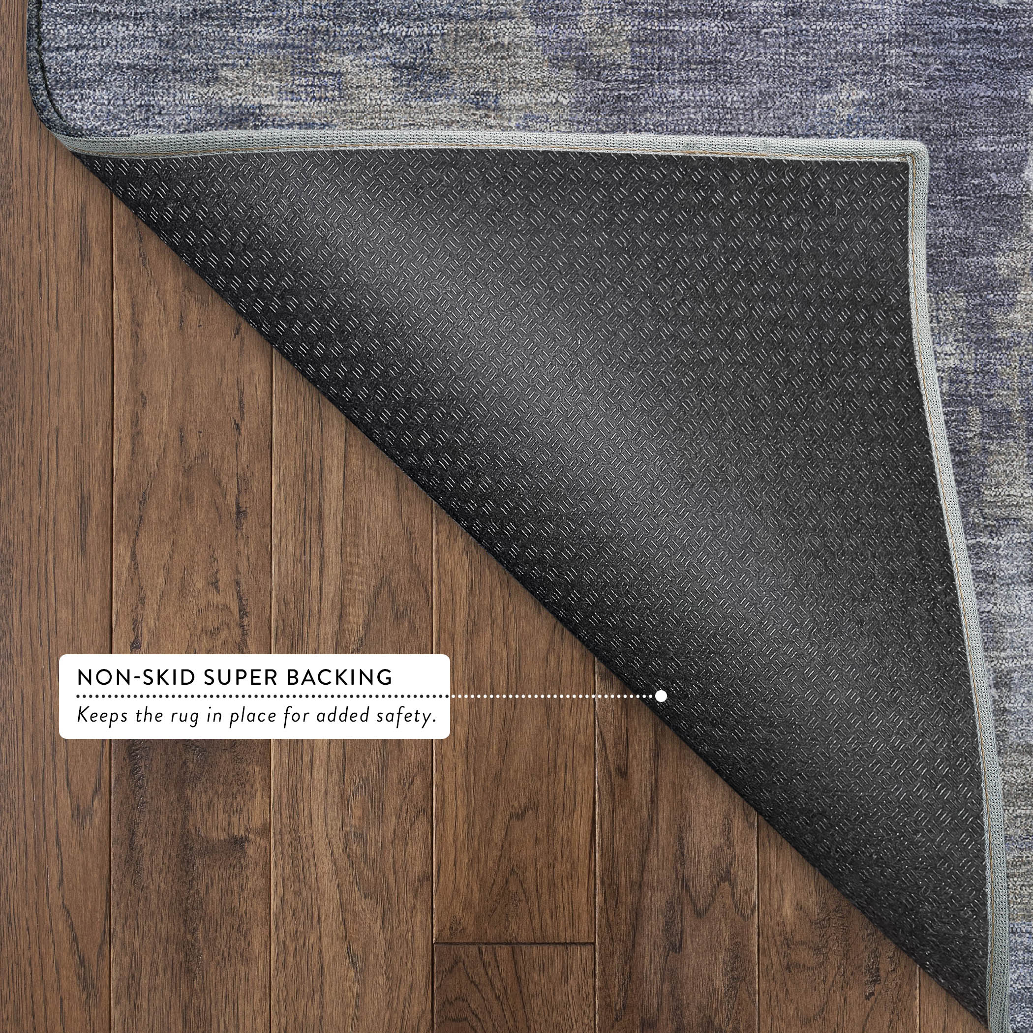 Kotor Machine Washable Transitional Plum Purple Rug 1'8" x 2'6" #shape_Rectangle