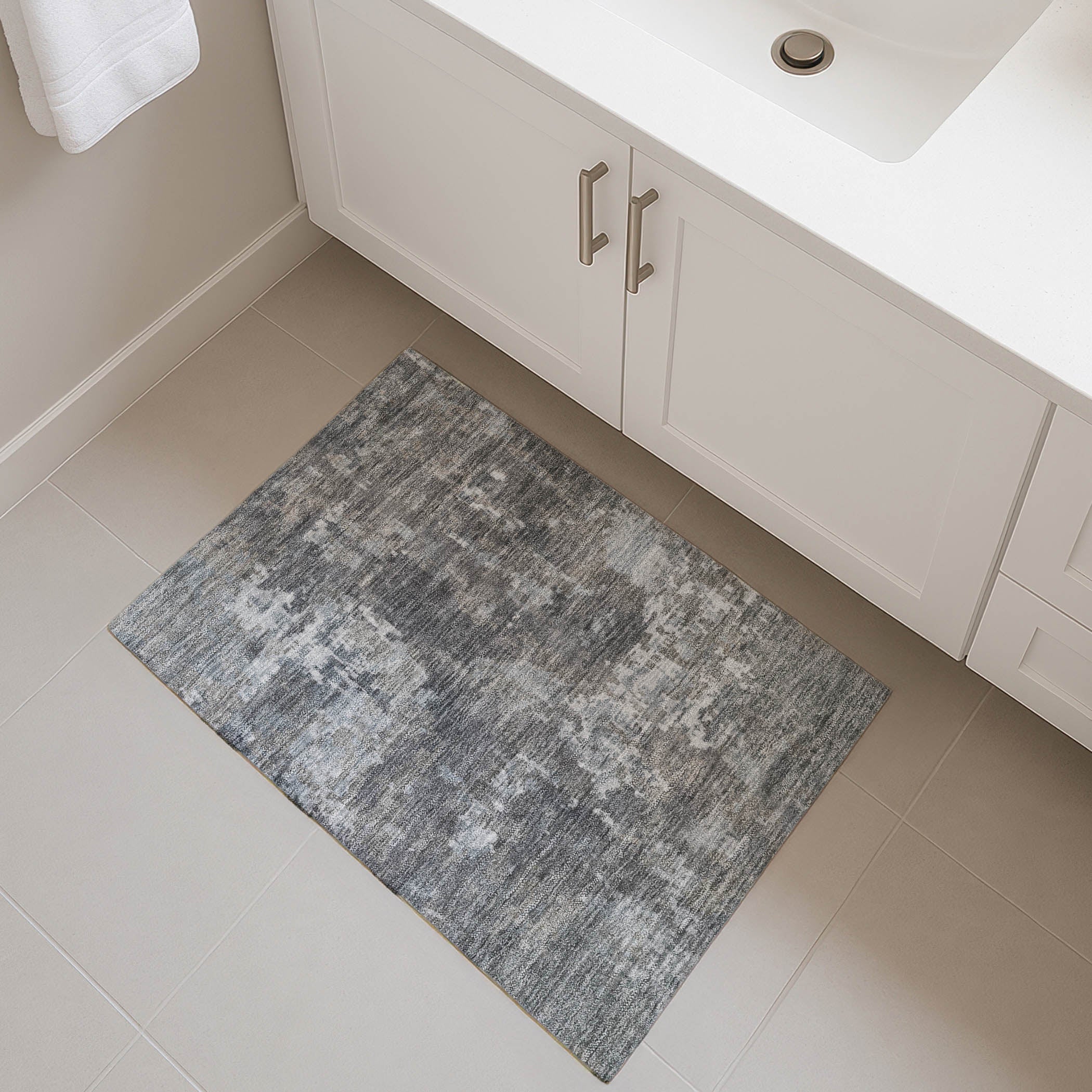 Kotor Machine Washable Transitional Taupe Brown Rug 1'8" x 2'6" #shape_Rectangle