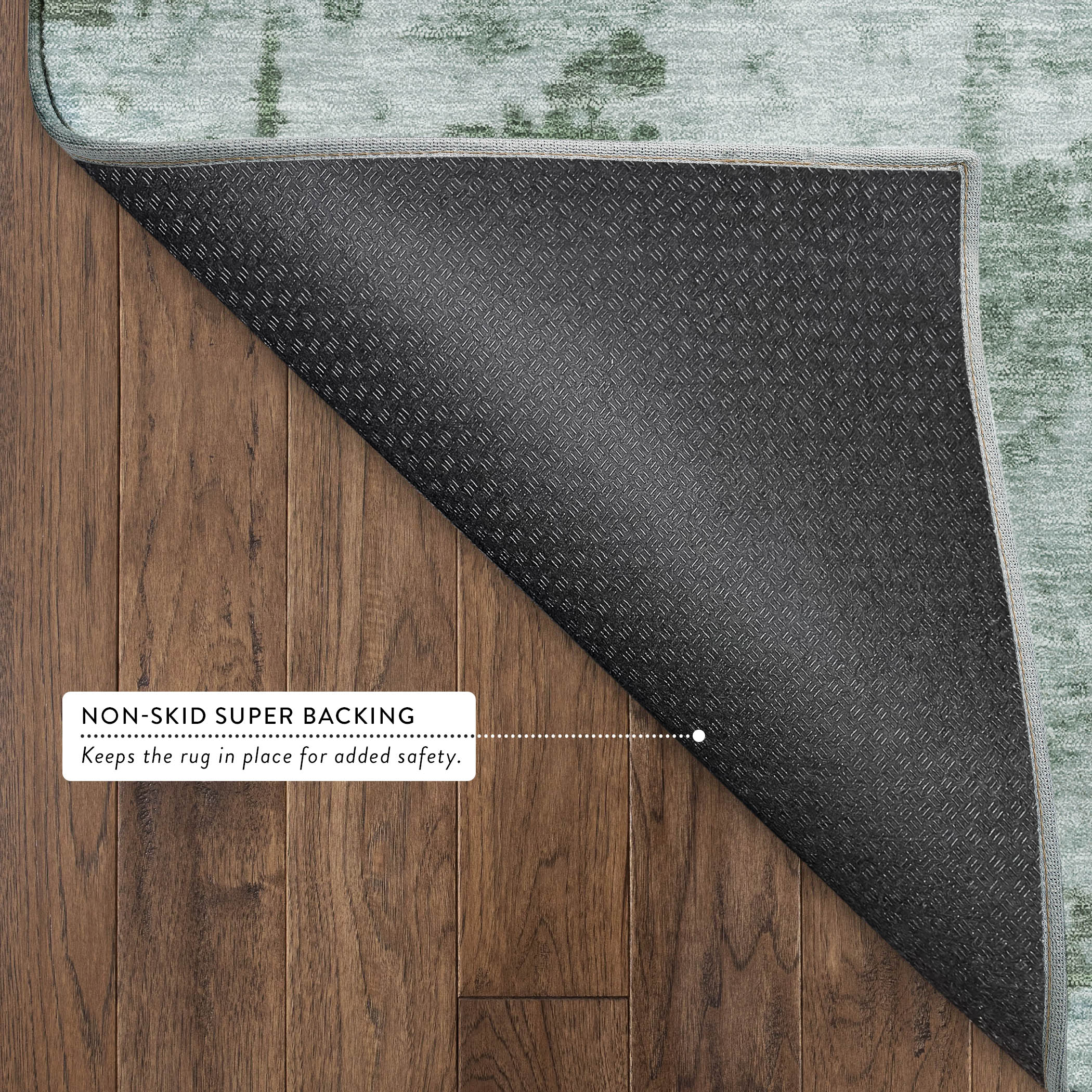Kyoto Machine Washable Transitional Aloe Green Rug 1'8" x 2'6" #shape_Rectangle