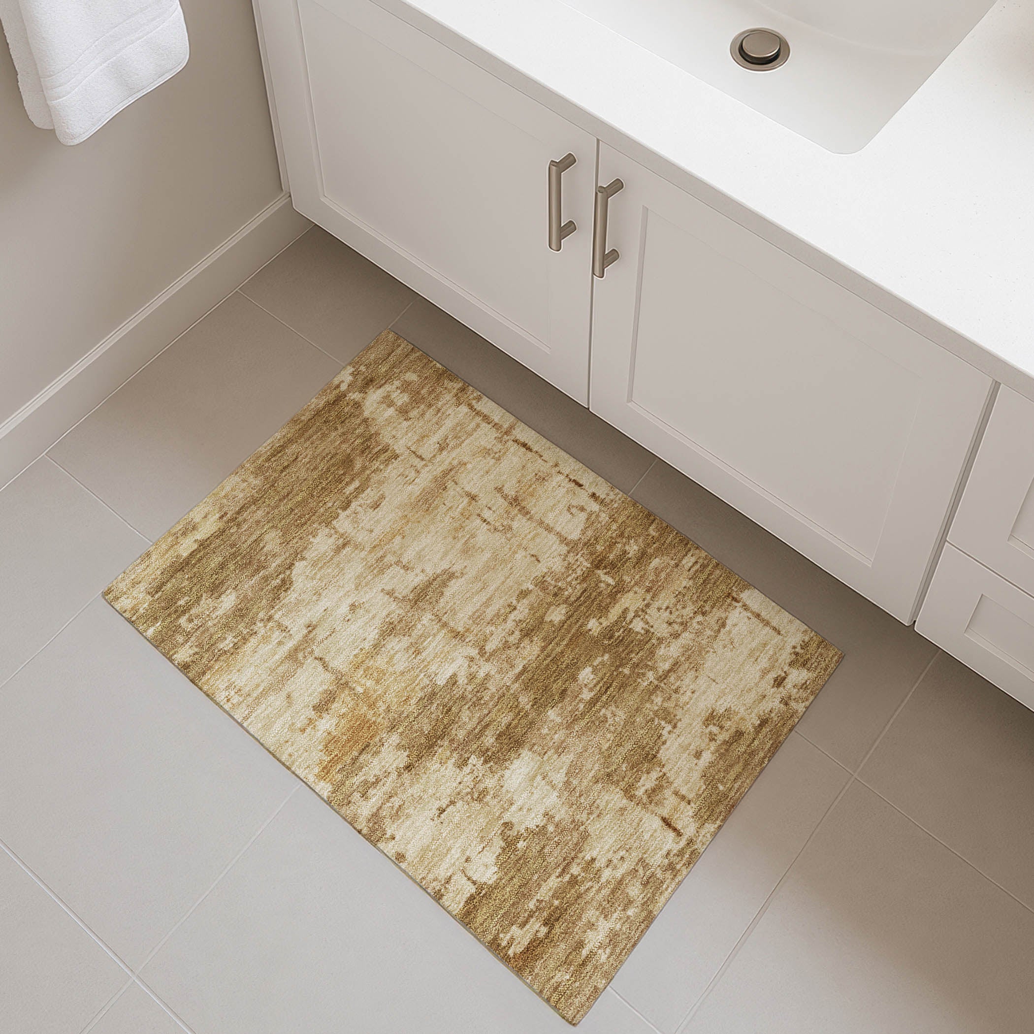 Kyoto Machine Washable Transitional Brown Rug 1'8" x 2'6" #shape_Rectangle