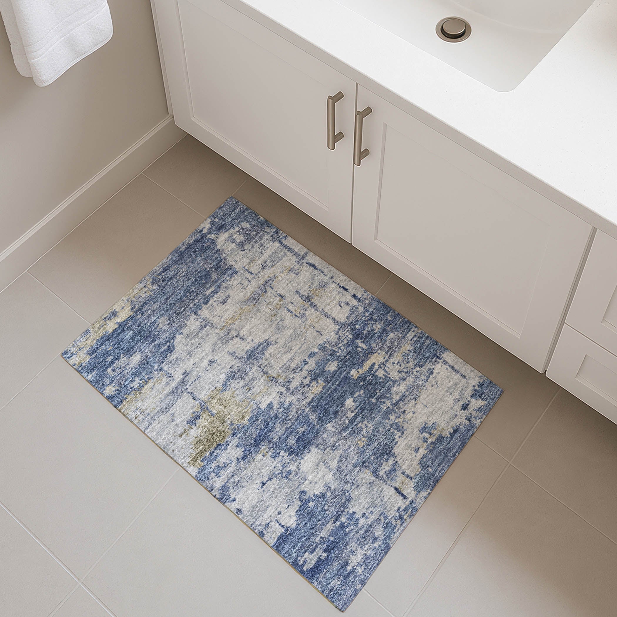 Kyoto Machine Washable Transitional Navy Blue Rug 1'8" x 2'6" #shape_Rectangle