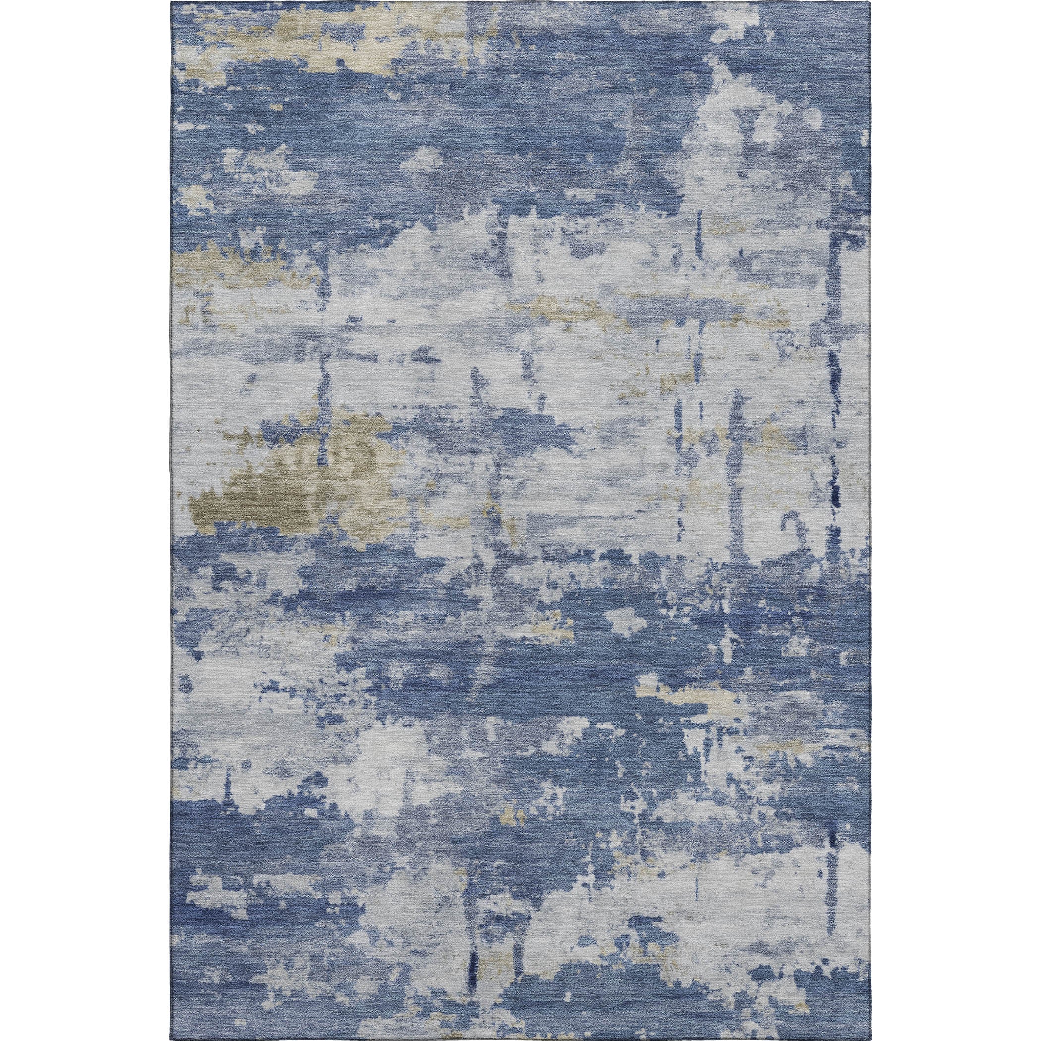 Kyoto Machine Washable Transitional Navy Blue Rug 3' x 5' #shape_Rectangle