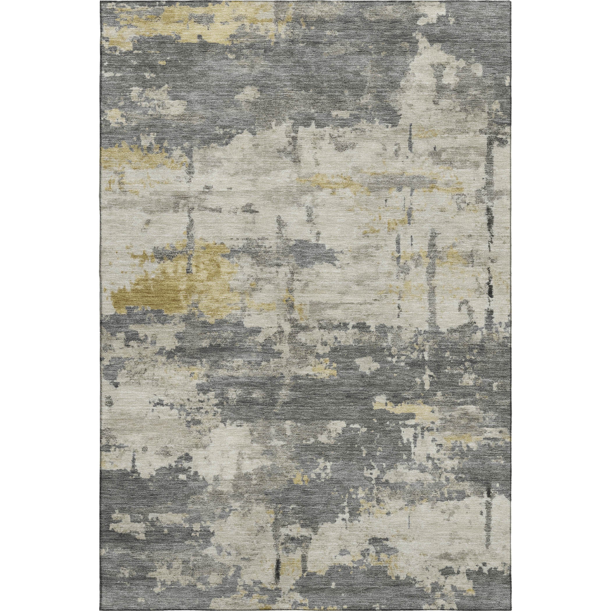 Kyoto Machine Washable Transitional Pewter Gray Rug 3' x 5' #shape_Rectangle