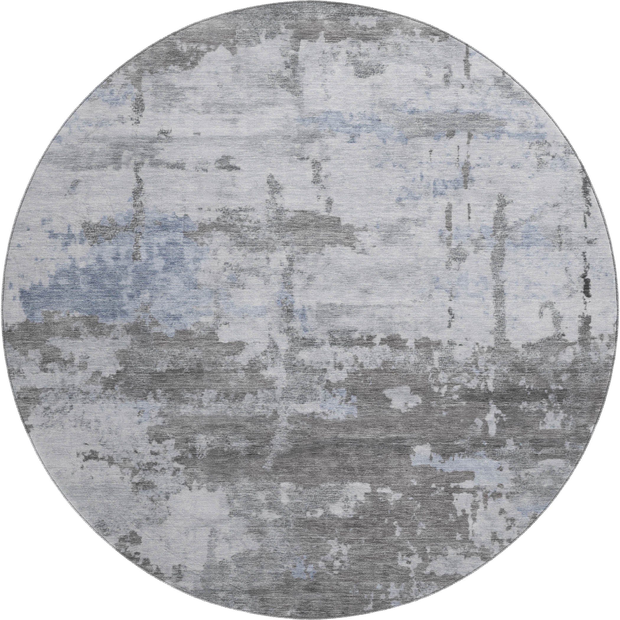 Kyoto Machine Washable Transitional Taupe Brown Rug 8' x 8' #shape_Round