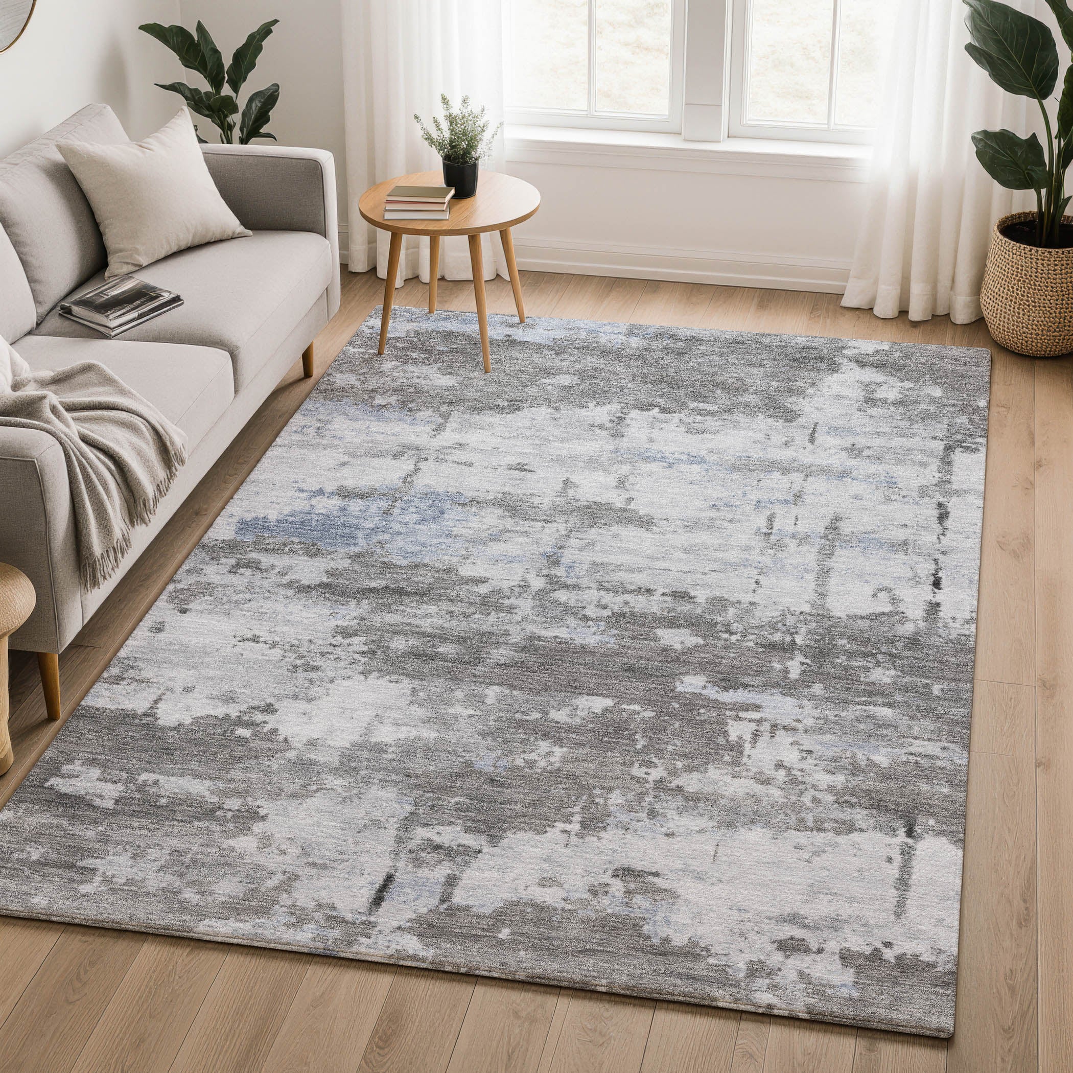 Kyoto Machine Washable Transitional Taupe Brown Rug 3' x 5' #shape_Rectangle