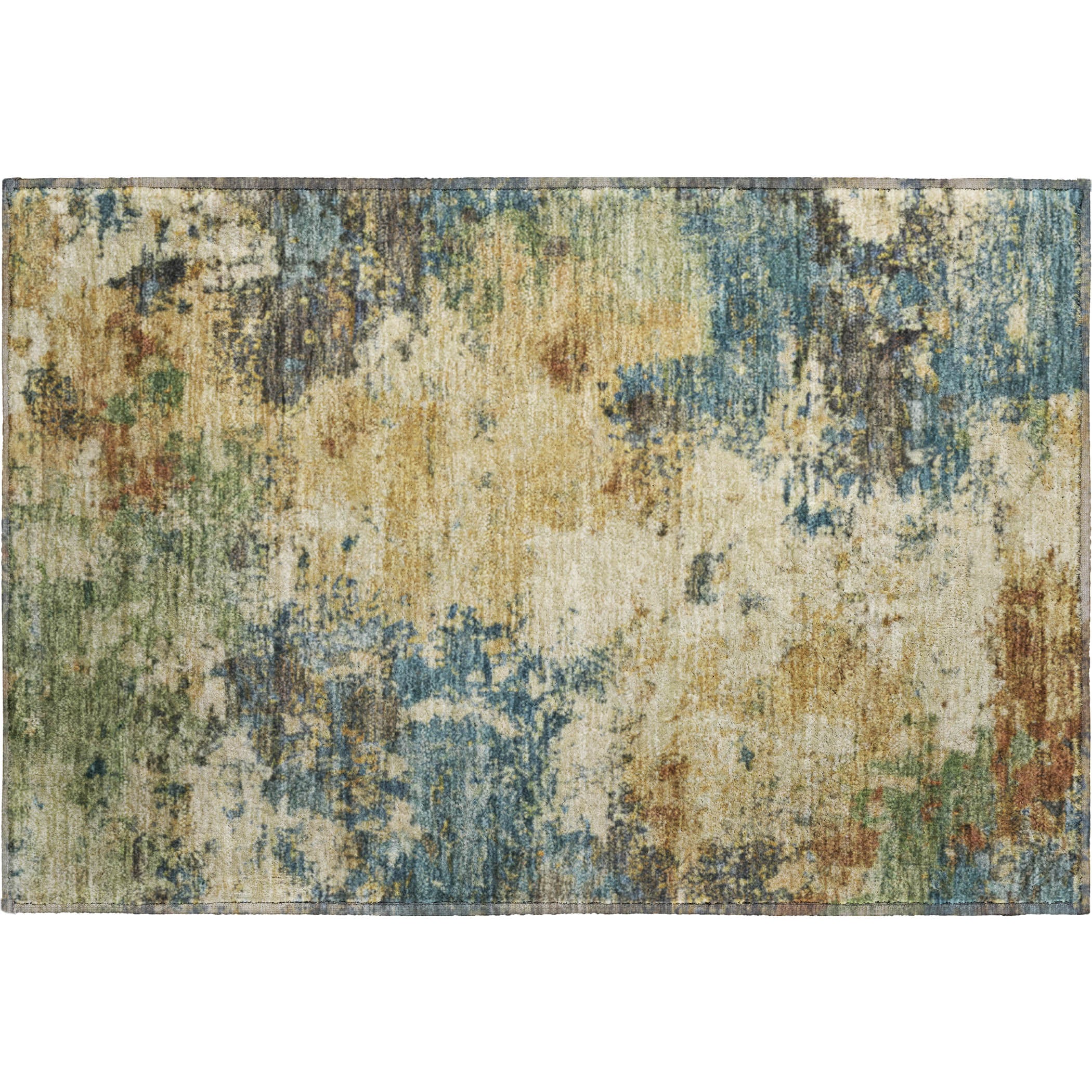 Luang Prabang Machine Washable Transitional Beige Brown Rug 1'8" x 2'6" #shape_Rectangle