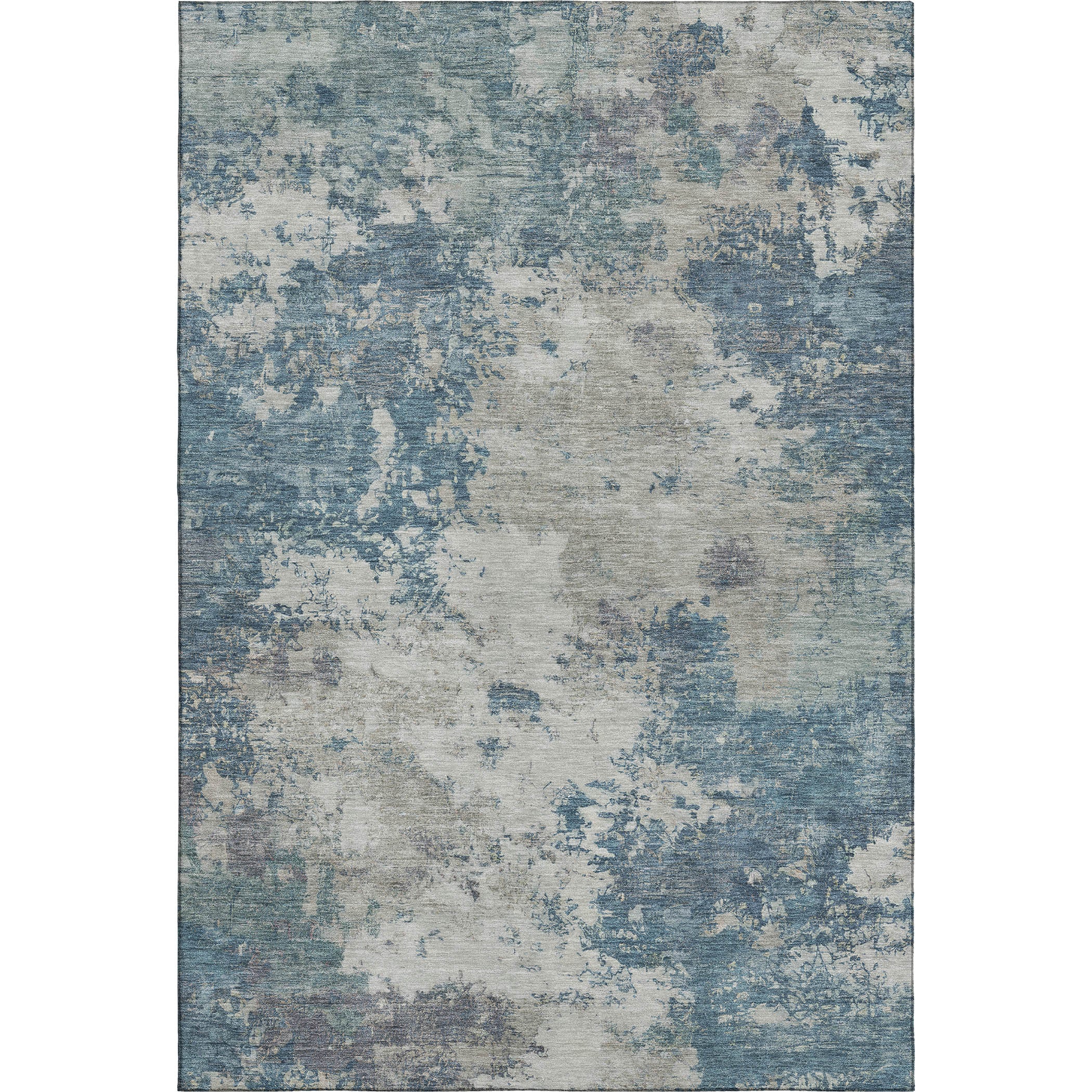 Luang Prabang Machine Washable Transitional Denim Blue Rug 3' x 5' #shape_Rectangle