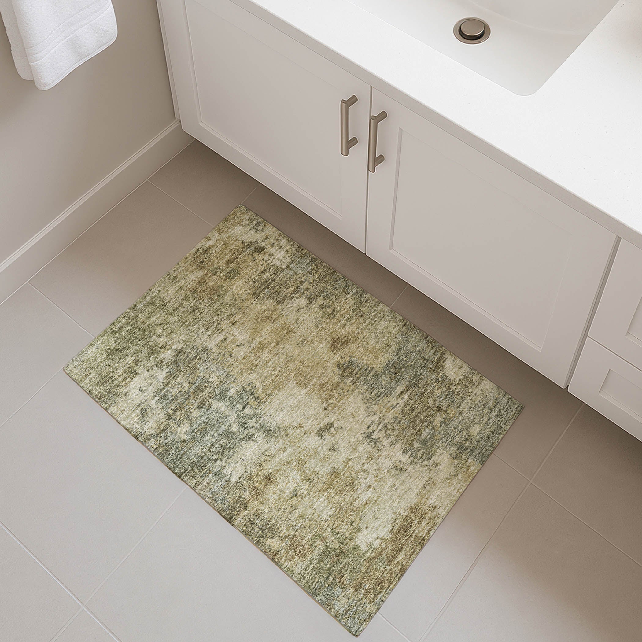 Luang Prabang Machine Washable Transitional Wheat Gold Rug 1'8" x 2'6" #shape_Rectangle