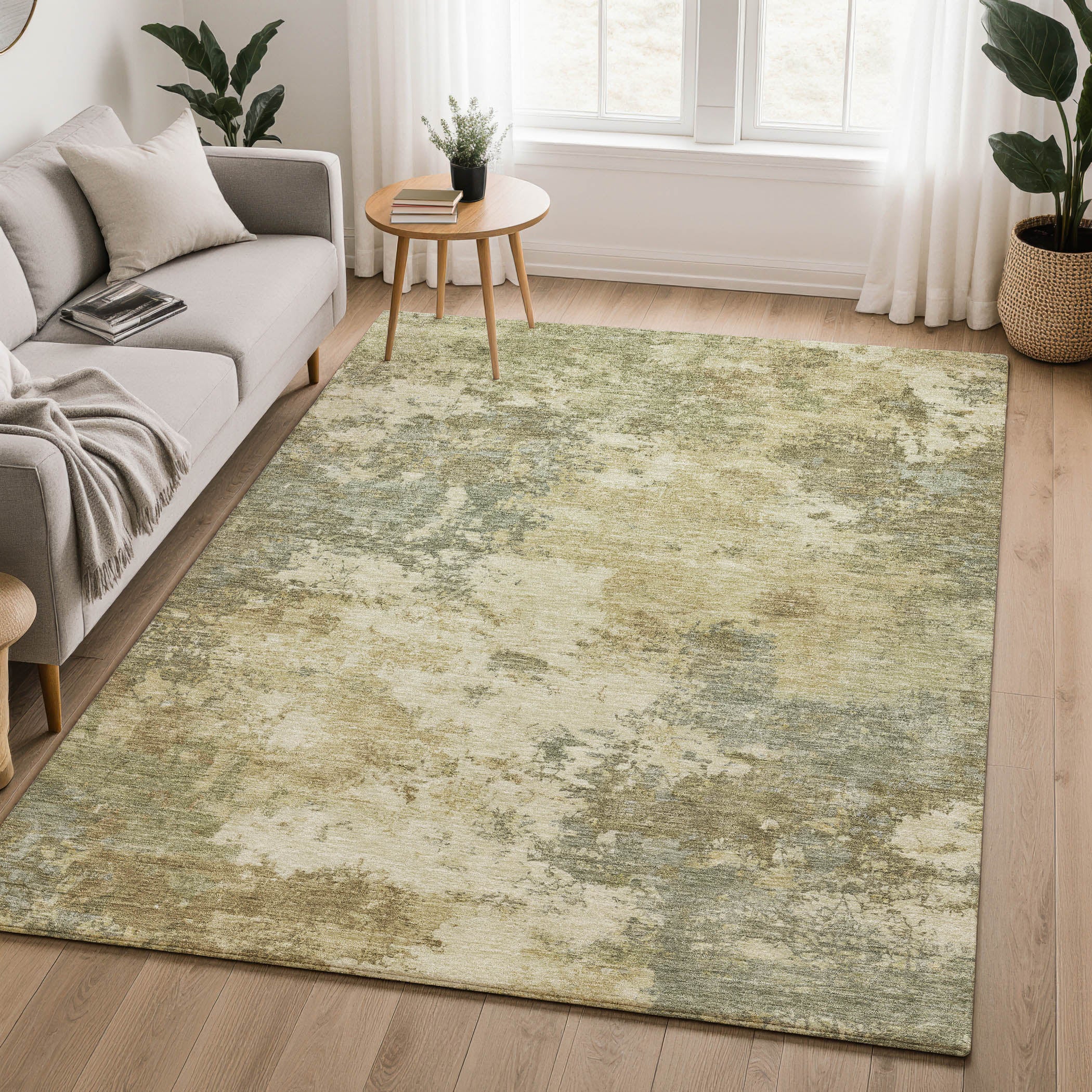 Luang Prabang Machine Washable Transitional Wheat Gold Rug 3' x 5' #shape_Rectangle