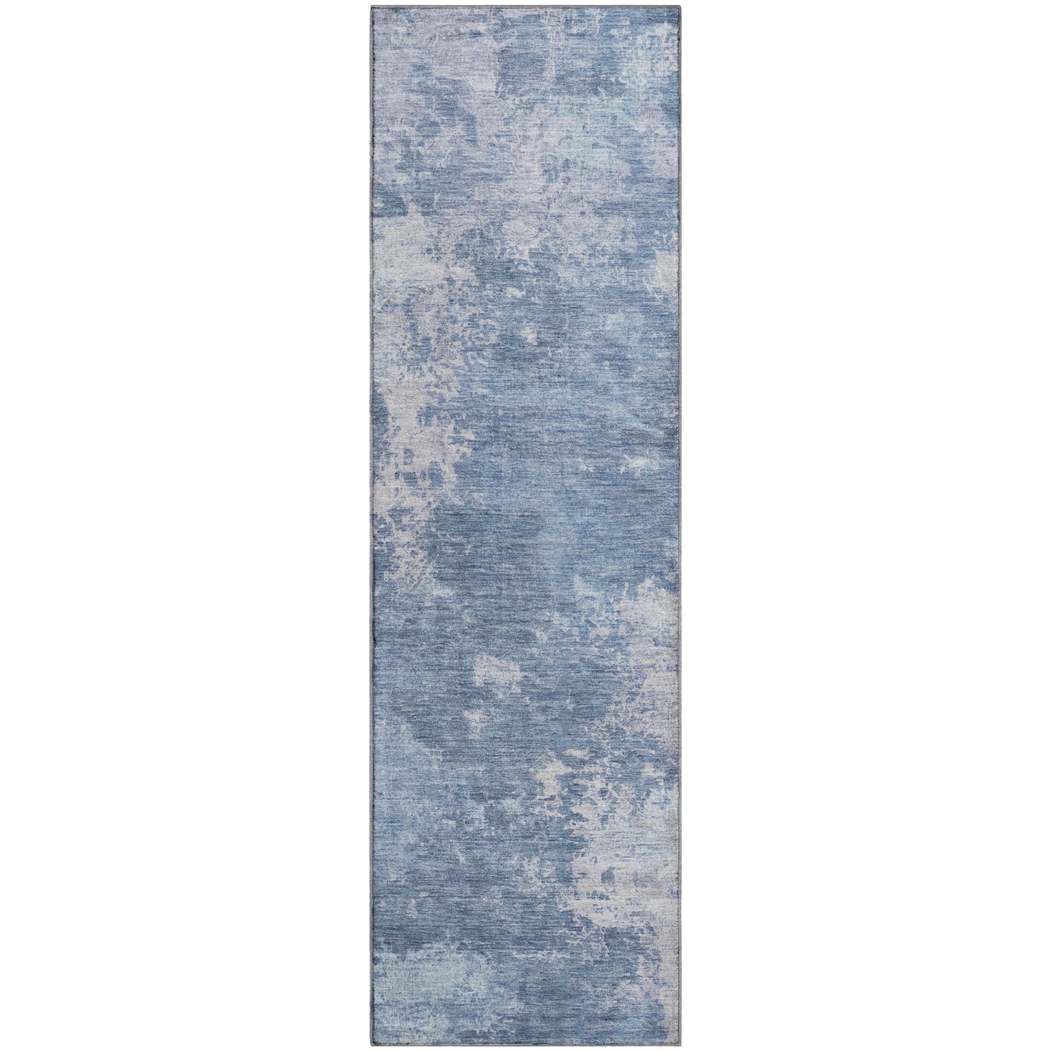 Tbilisi Machine Washable Transitional Blue Rug 2'3" x 7'6" #shape_Runner