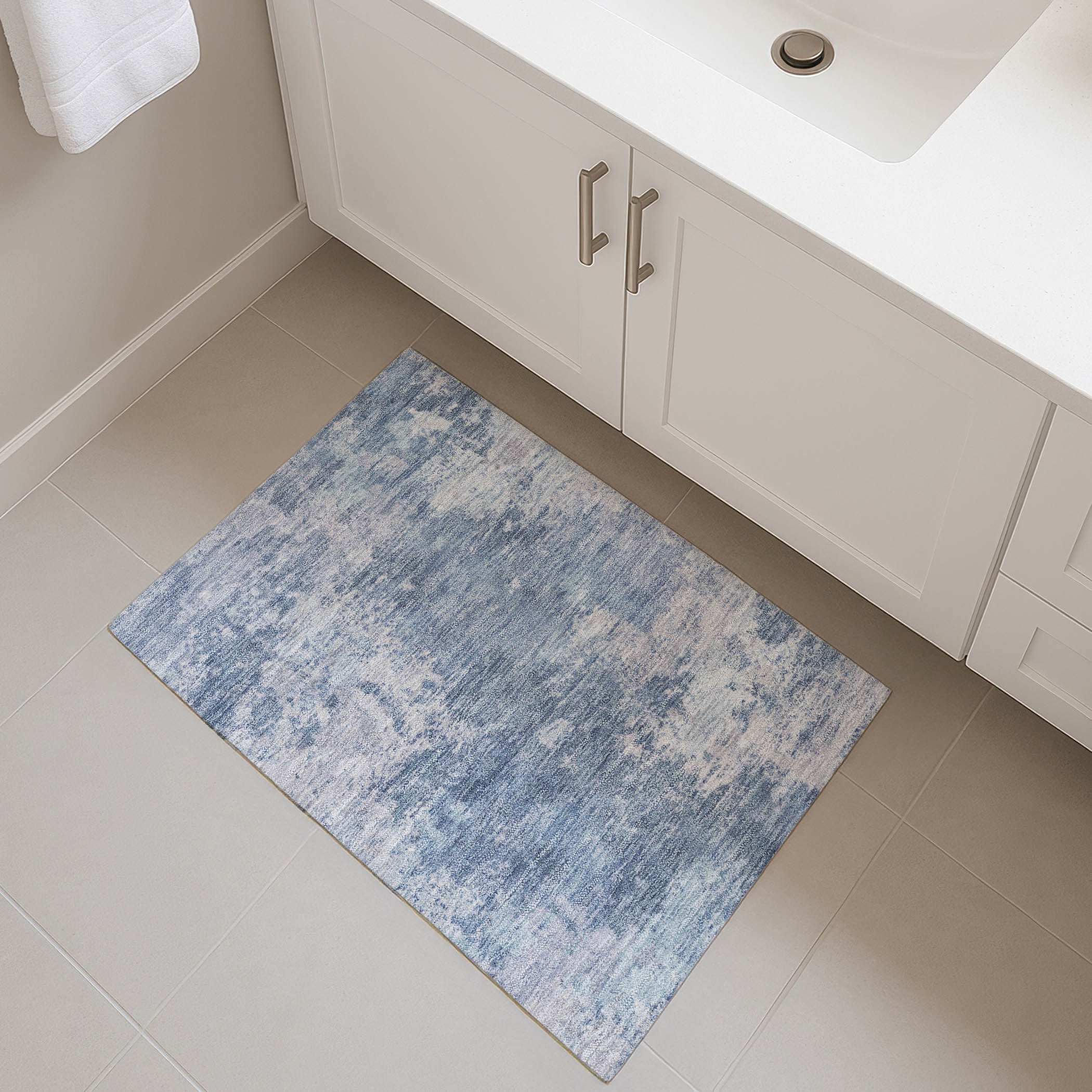 Tbilisi Machine Washable Transitional Blue Rug 1'8" x 2'6" #shape_Rectangle