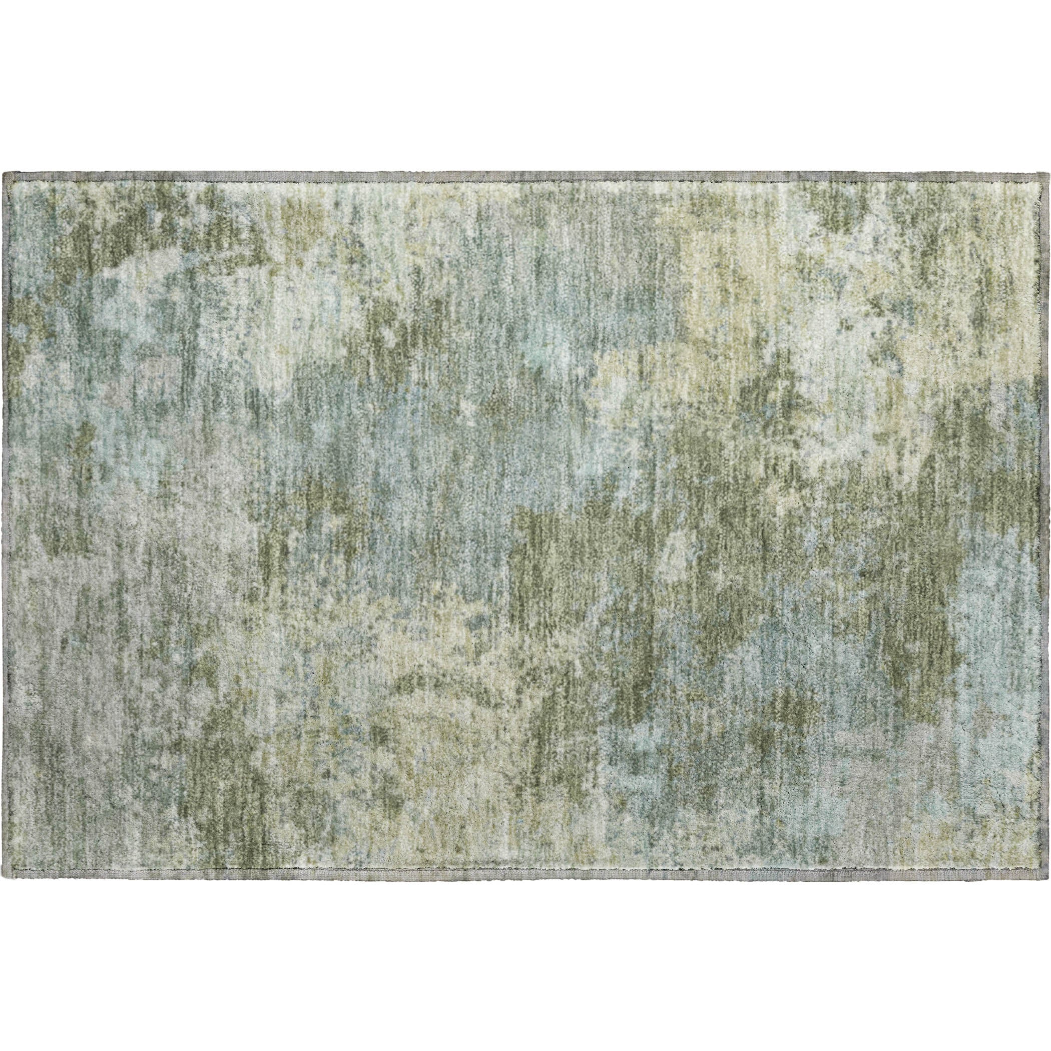 Tbilisi Machine Washable Transitional Fern Green Rug 1'8" x 2'6" #shape_Rectangle