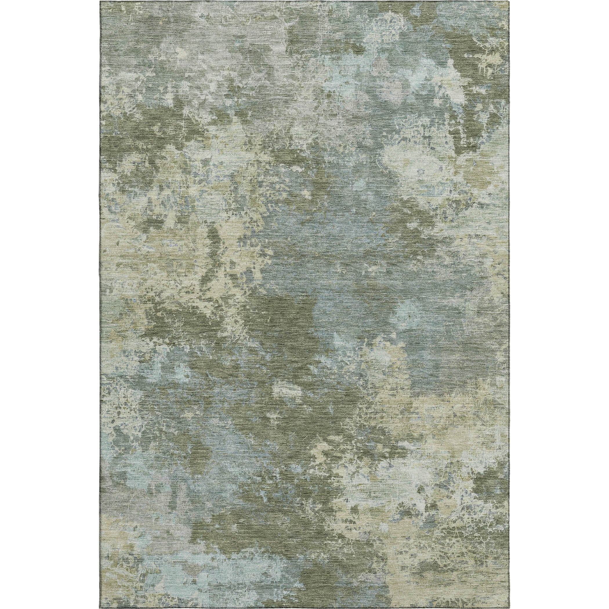 Tbilisi Machine Washable Transitional Fern Green Rug 3' x 5' #shape_Rectangle