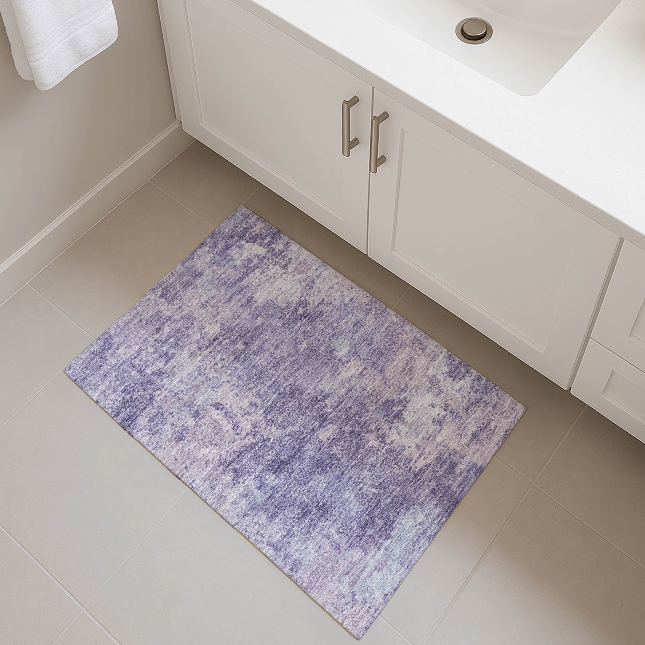 Tbilisi Machine Washable Transitional Plum Purple Rug 1'8" x 2'6" #shape_Rectangle