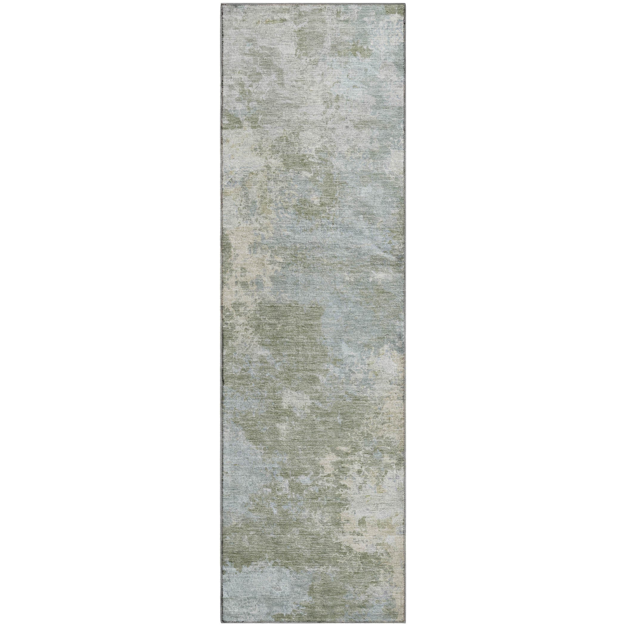 Tbilisi Machine Washable Transitional Sage Green Rug 2'3" x 7'6" #shape_Runner
