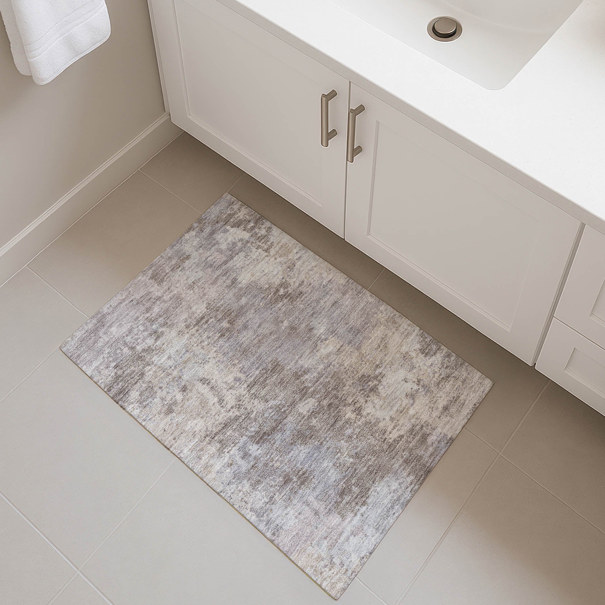 Tbilisi Machine Washable Transitional Taupe Brown Rug 1'8" x 2'6" #shape_Rectangle
