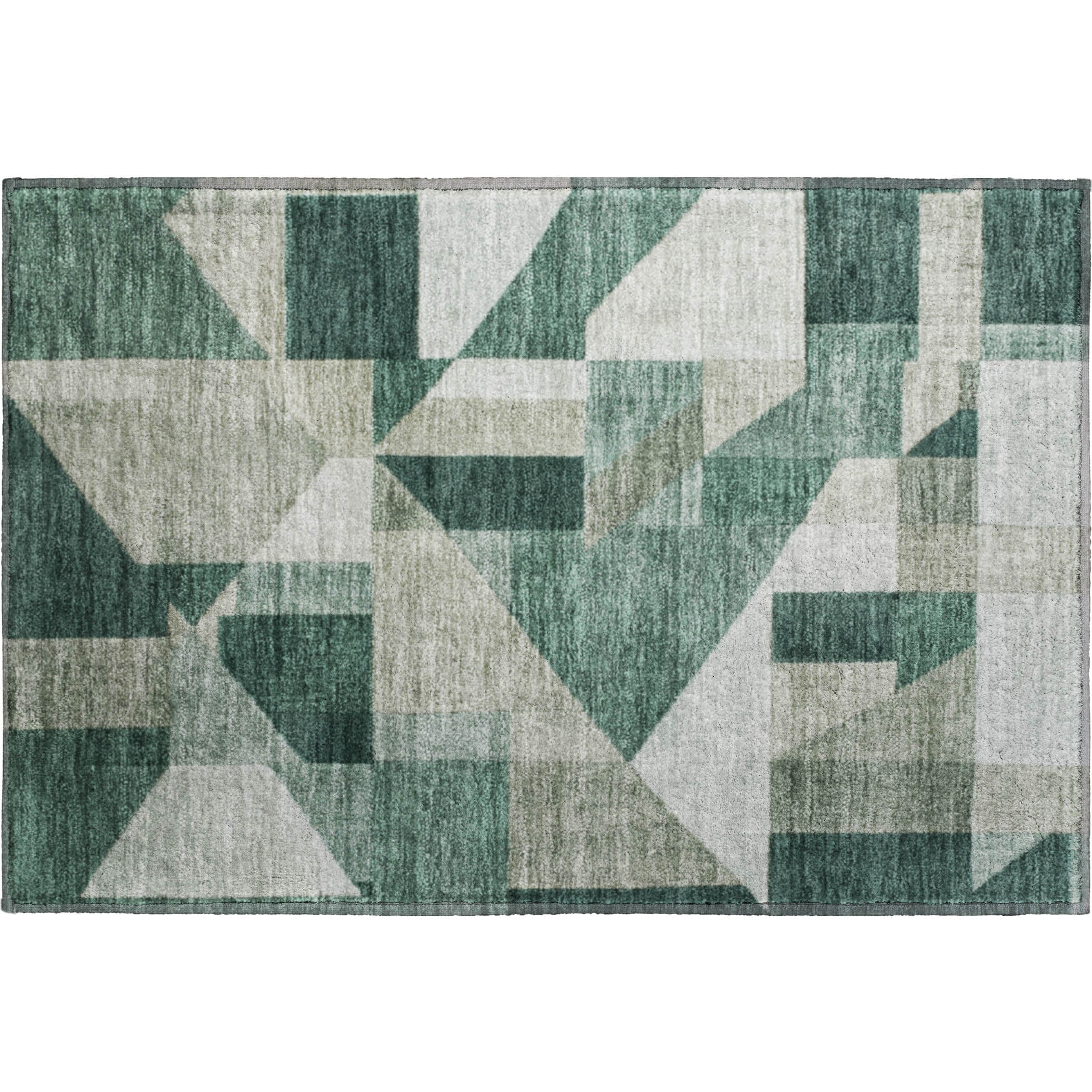 Athens Machine Washable Traditional Basil Green Rug 1'8" x 2'6" #shape_Rectangle