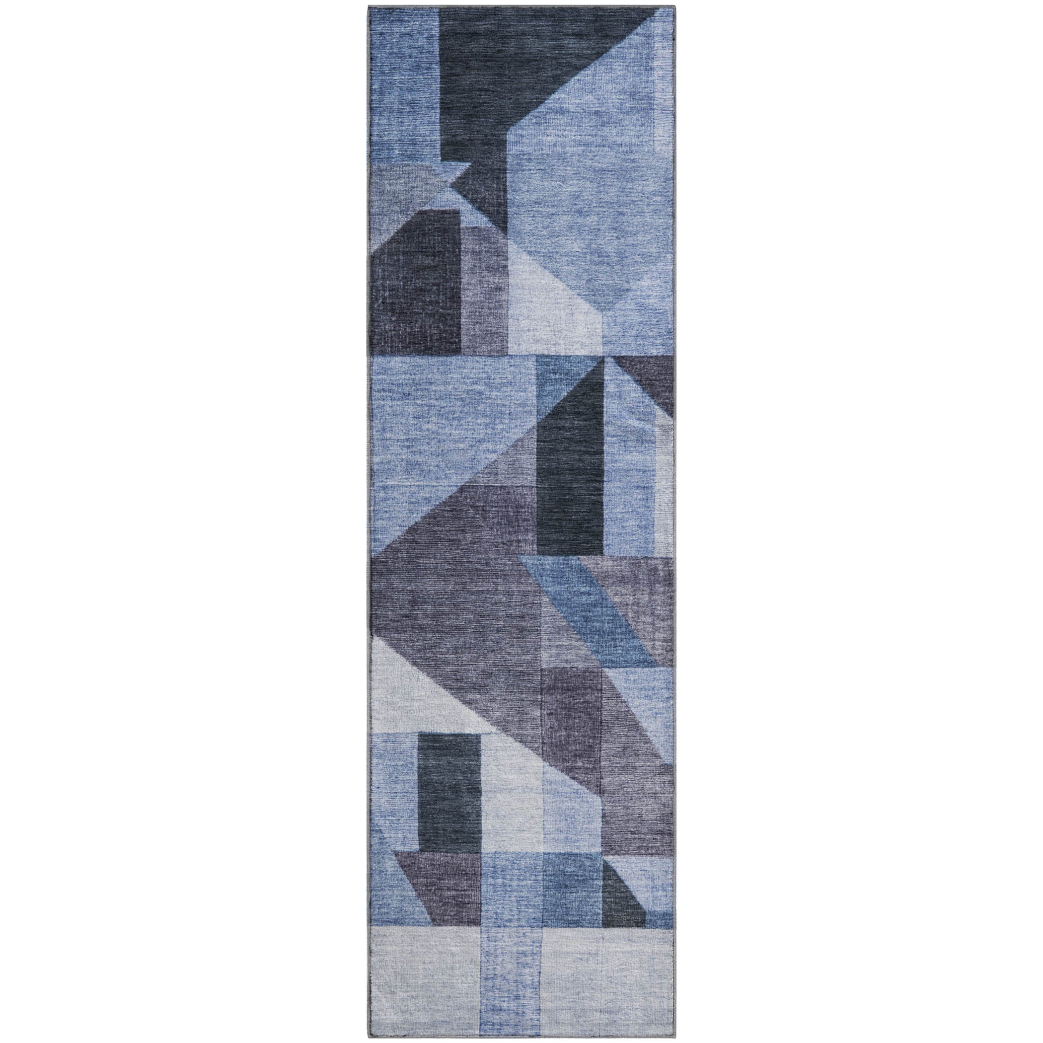 Athens Machine Washable Traditional Blue Rug 2'3" x 7'6" #shape_Runner