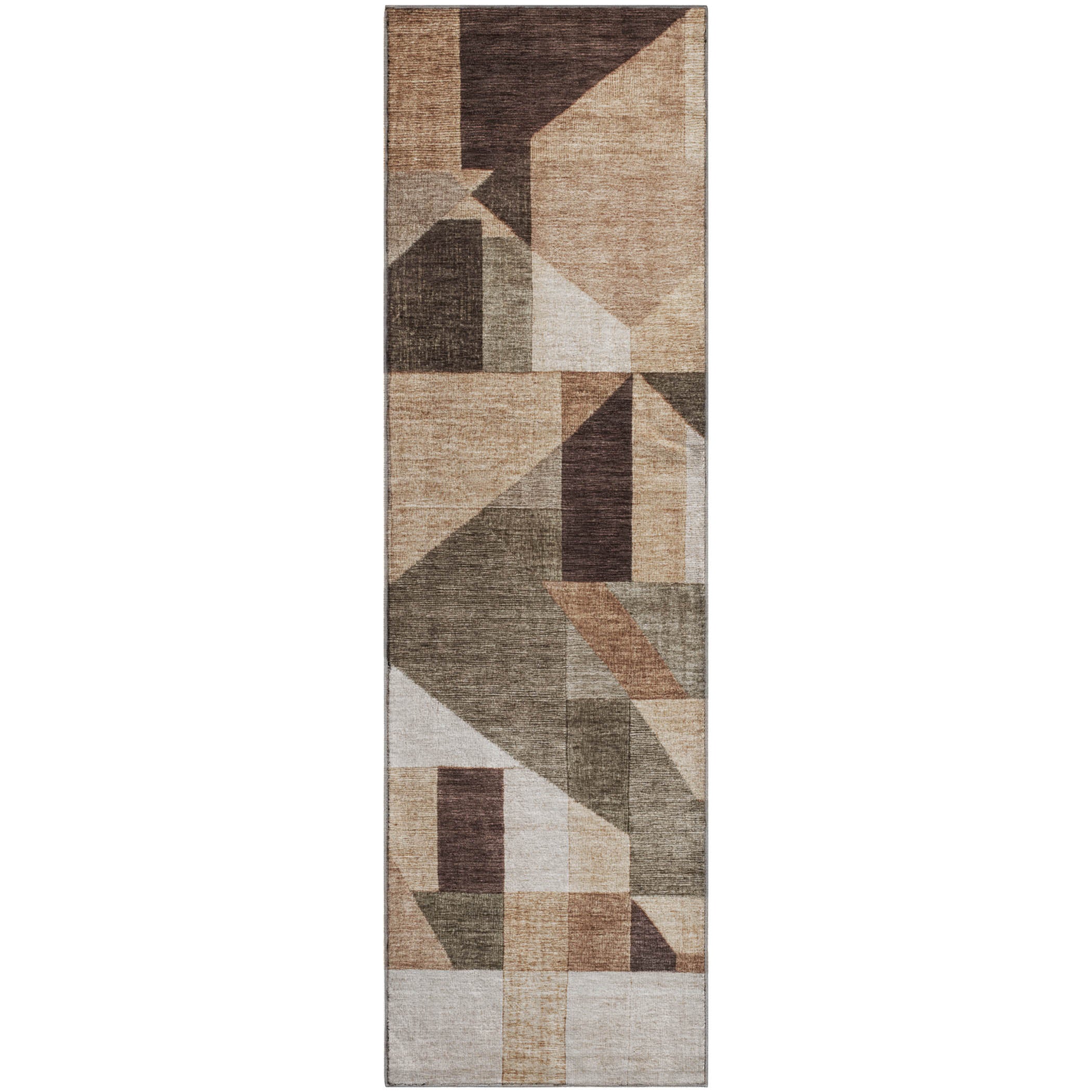 Athens Machine Washable Traditional Brown Rug 2'3" x 7'6" #shape_Runner