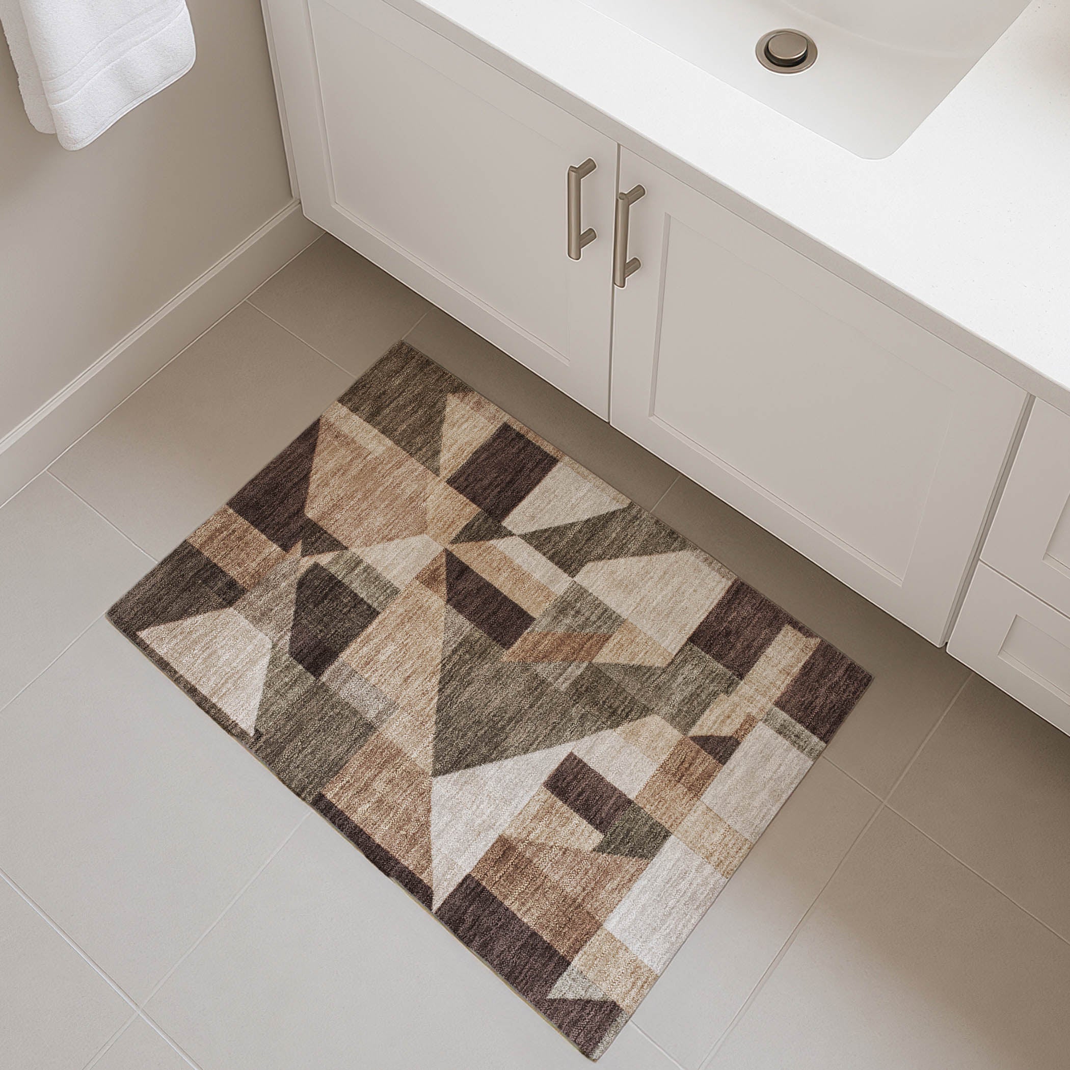 Athens Machine Washable Traditional Brown Rug 1'8" x 2'6" #shape_Rectangle