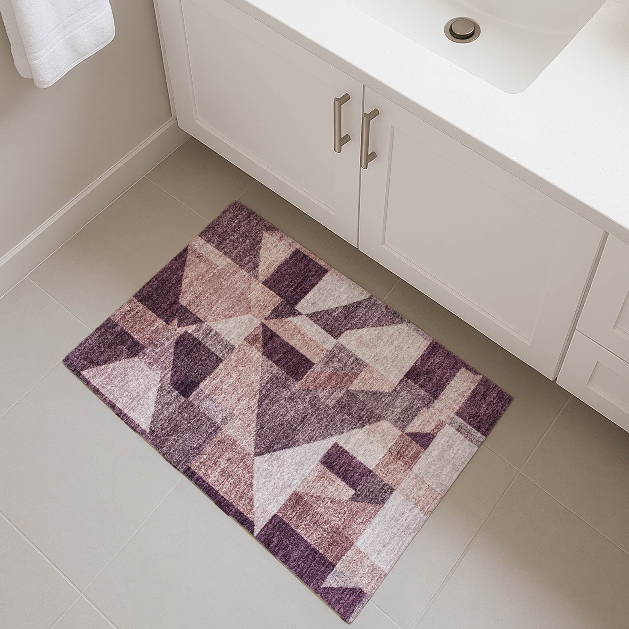 Athens Machine Washable Traditional Eggplant Purple Rug 1'8" x 2'6" #shape_Rectangle