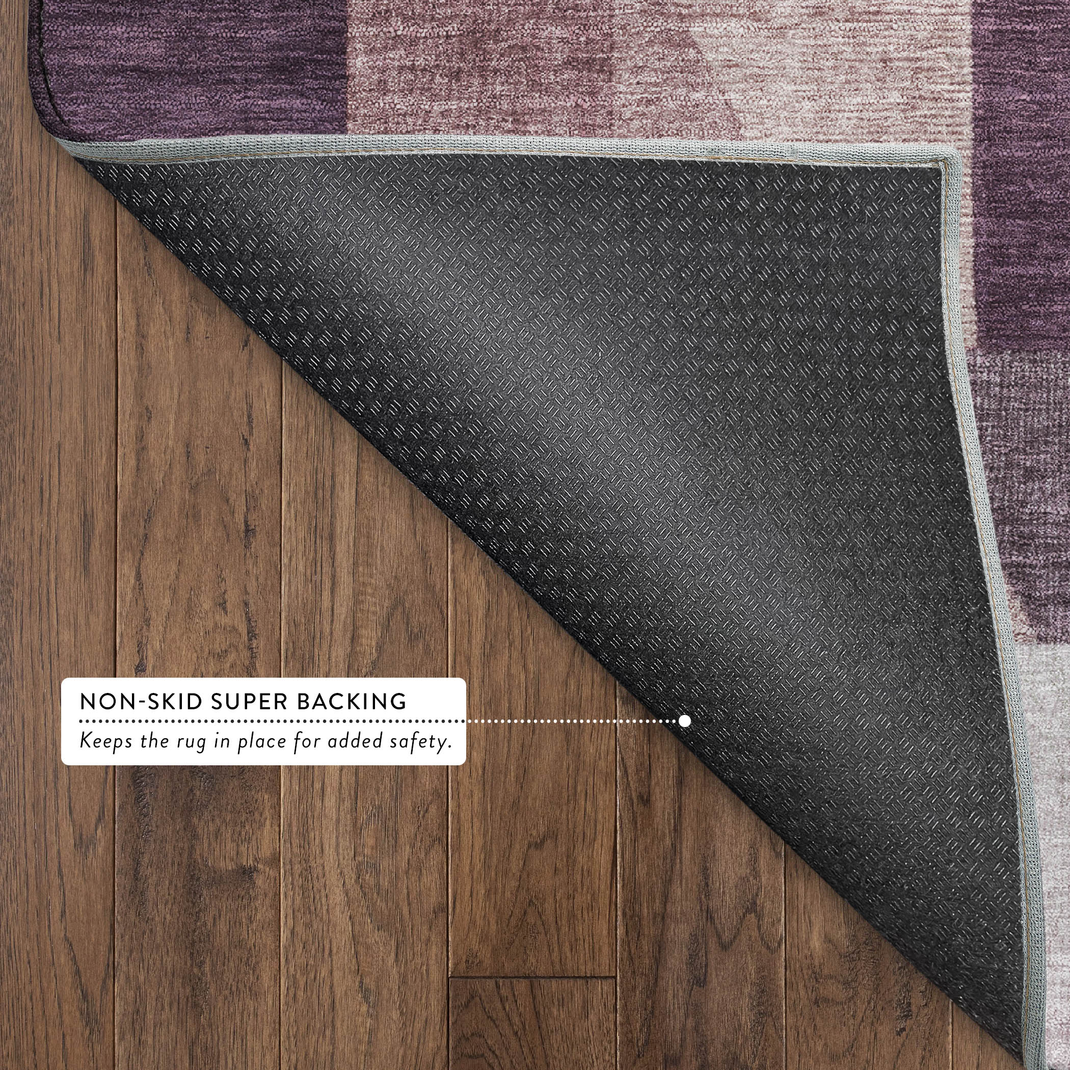 Athens Machine Washable Traditional Eggplant Purple Rug 1'8" x 2'6" #shape_Rectangle