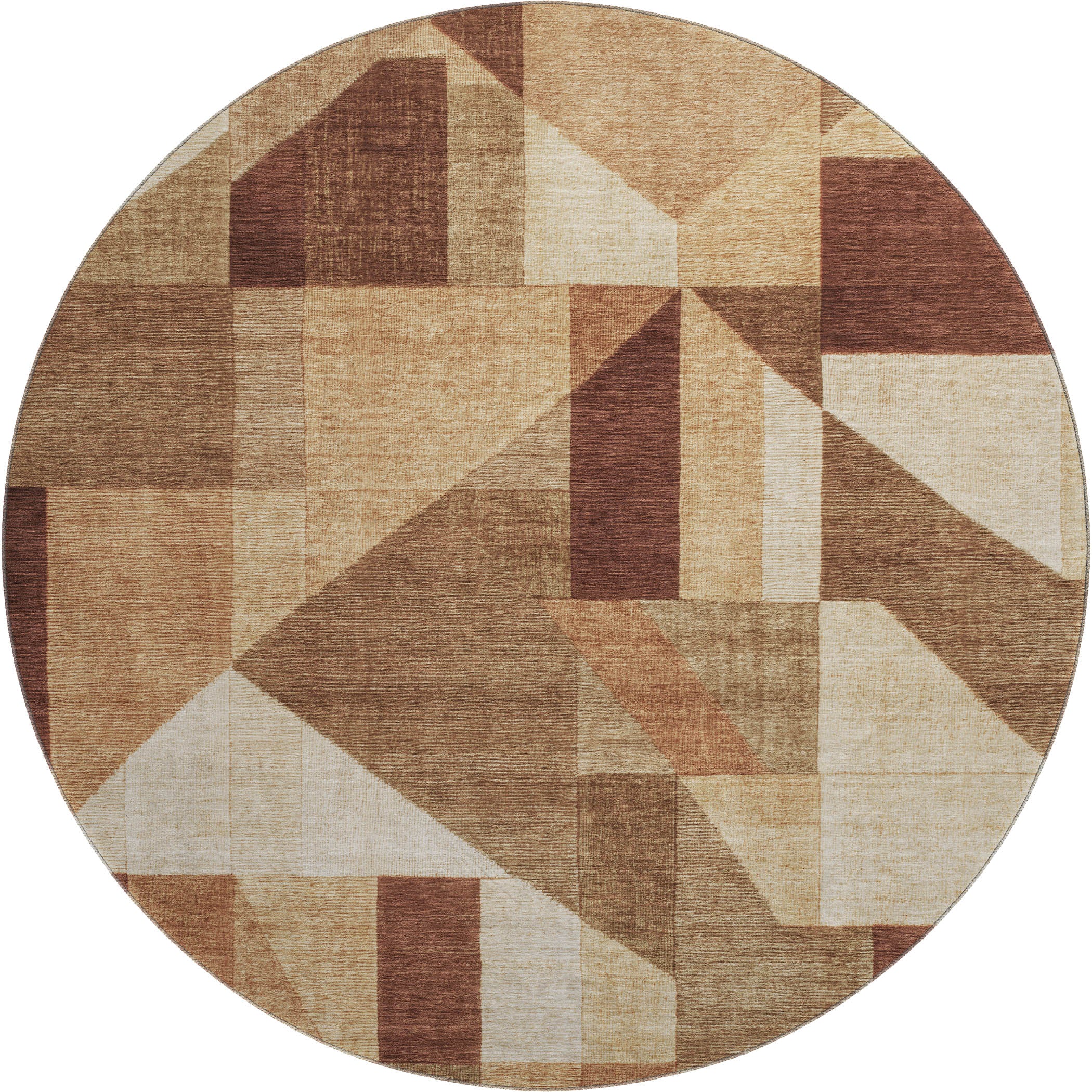 Athens Machine Washable Traditional Paprika Orange Rug 8' x 8' #shape_Round