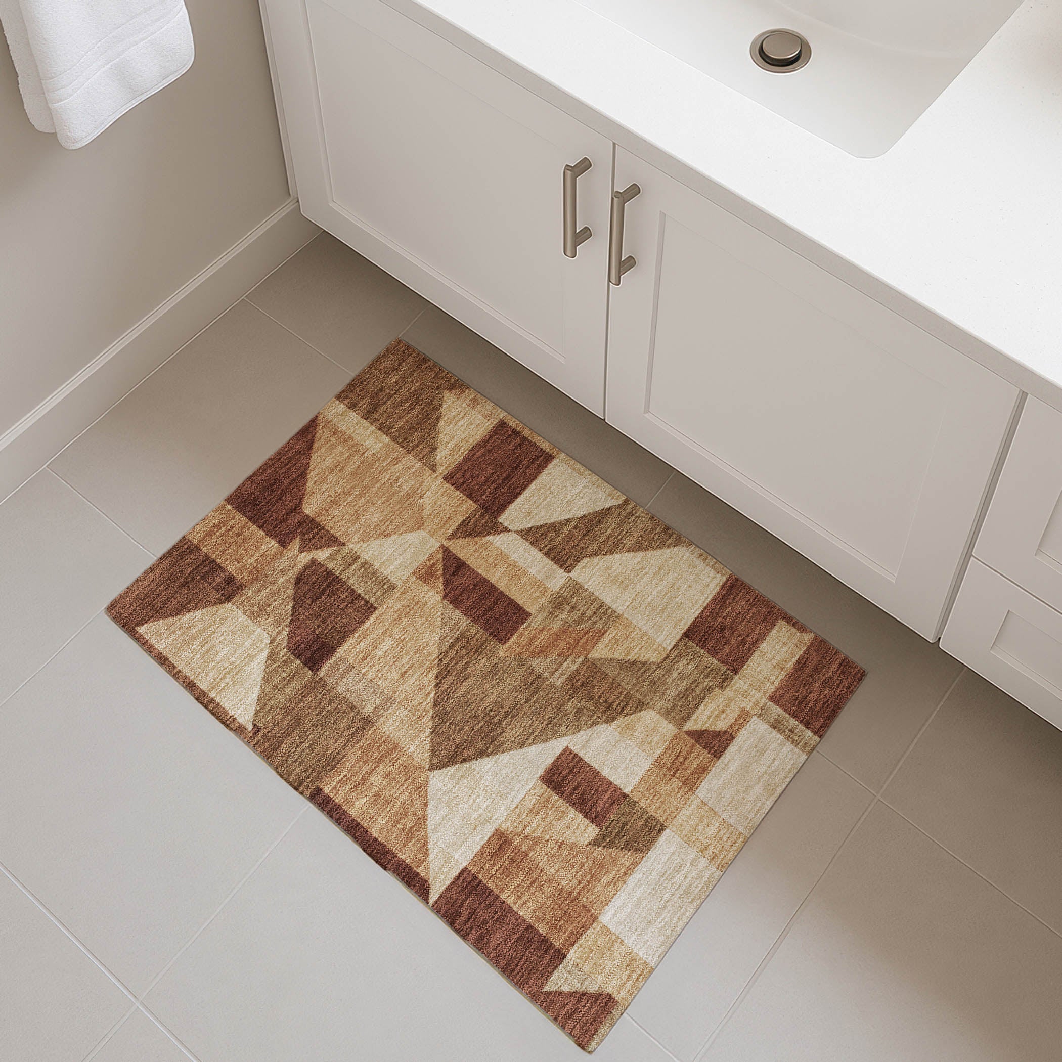Athens Machine Washable Traditional Paprika Orange Rug 1'8" x 2'6" #shape_Rectangle
