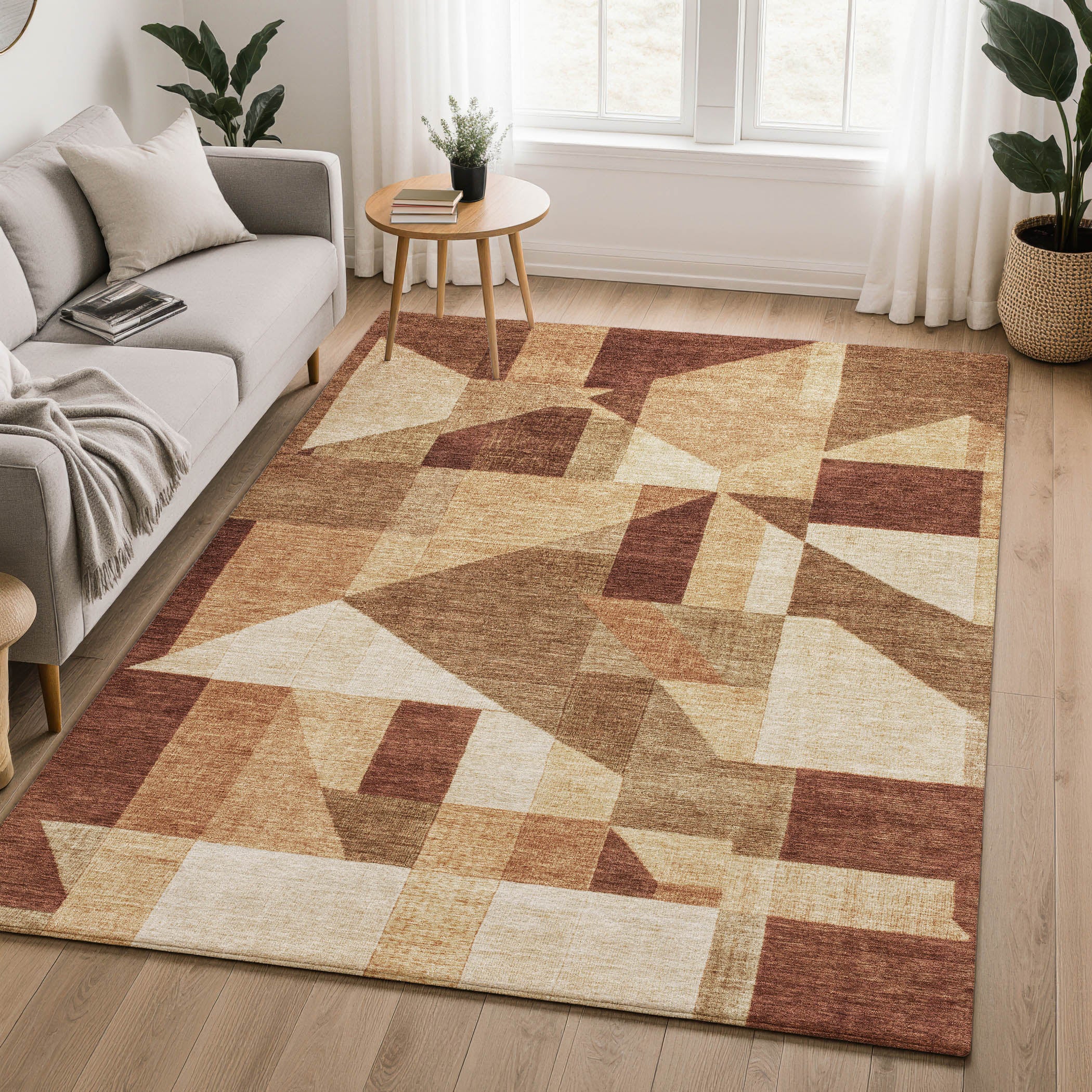Athens Machine Washable Traditional Paprika Orange Rug 3' x 5' #shape_Rectangle