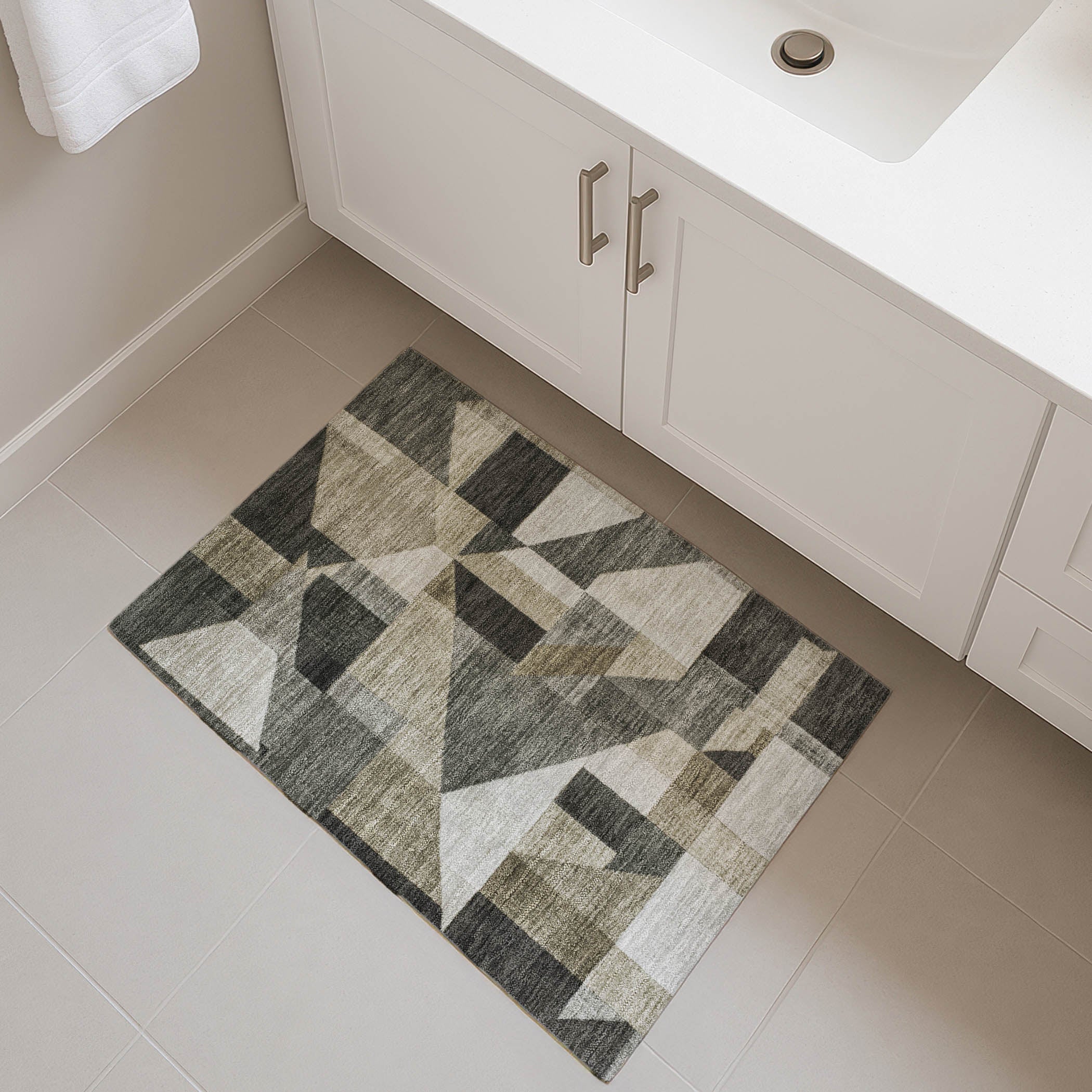 Athens Machine Washable Traditional Pewter Gray Rug 1'8" x 2'6" #shape_Rectangle