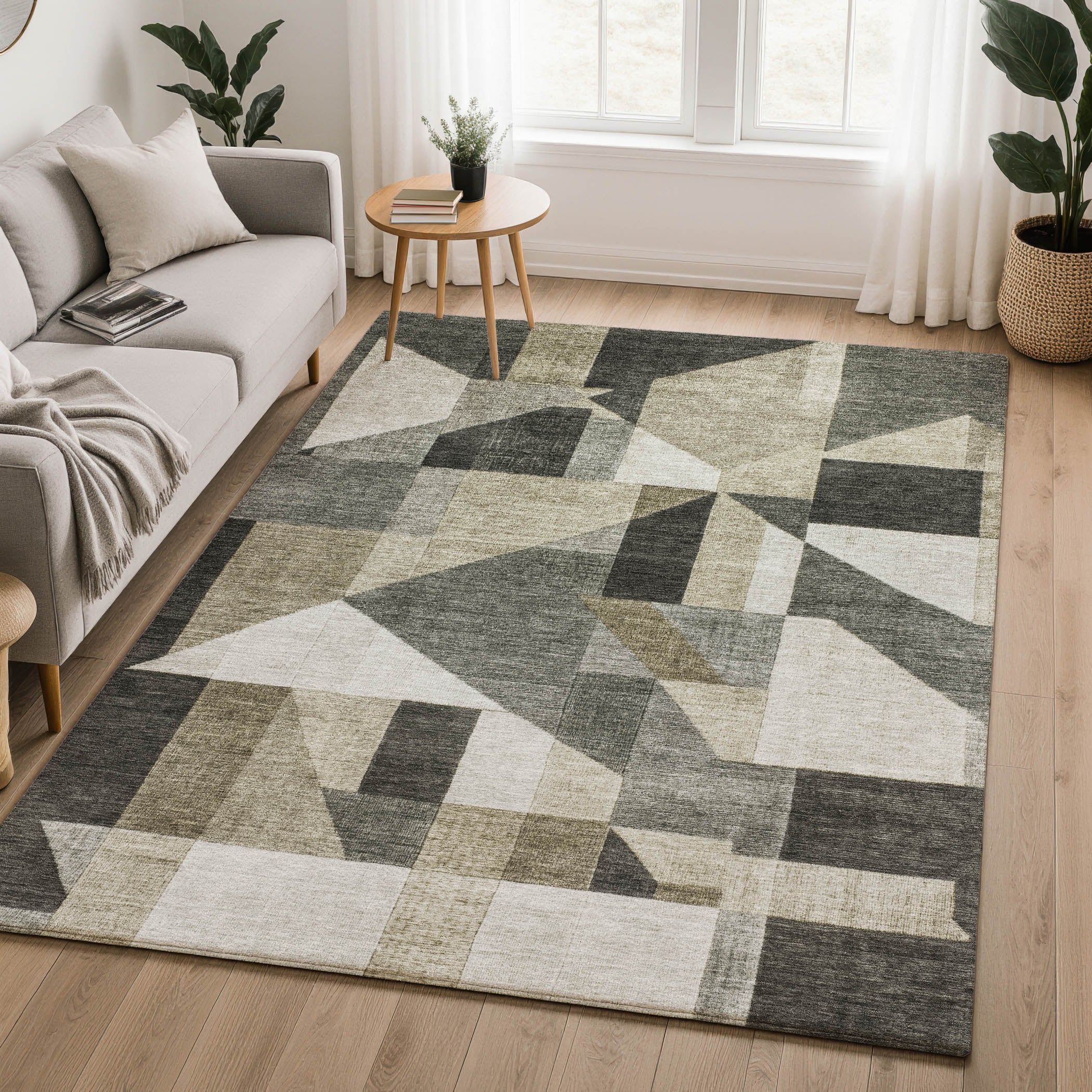 Athens Machine Washable Traditional Pewter Gray Rug 3' x 5' #shape_Rectangle