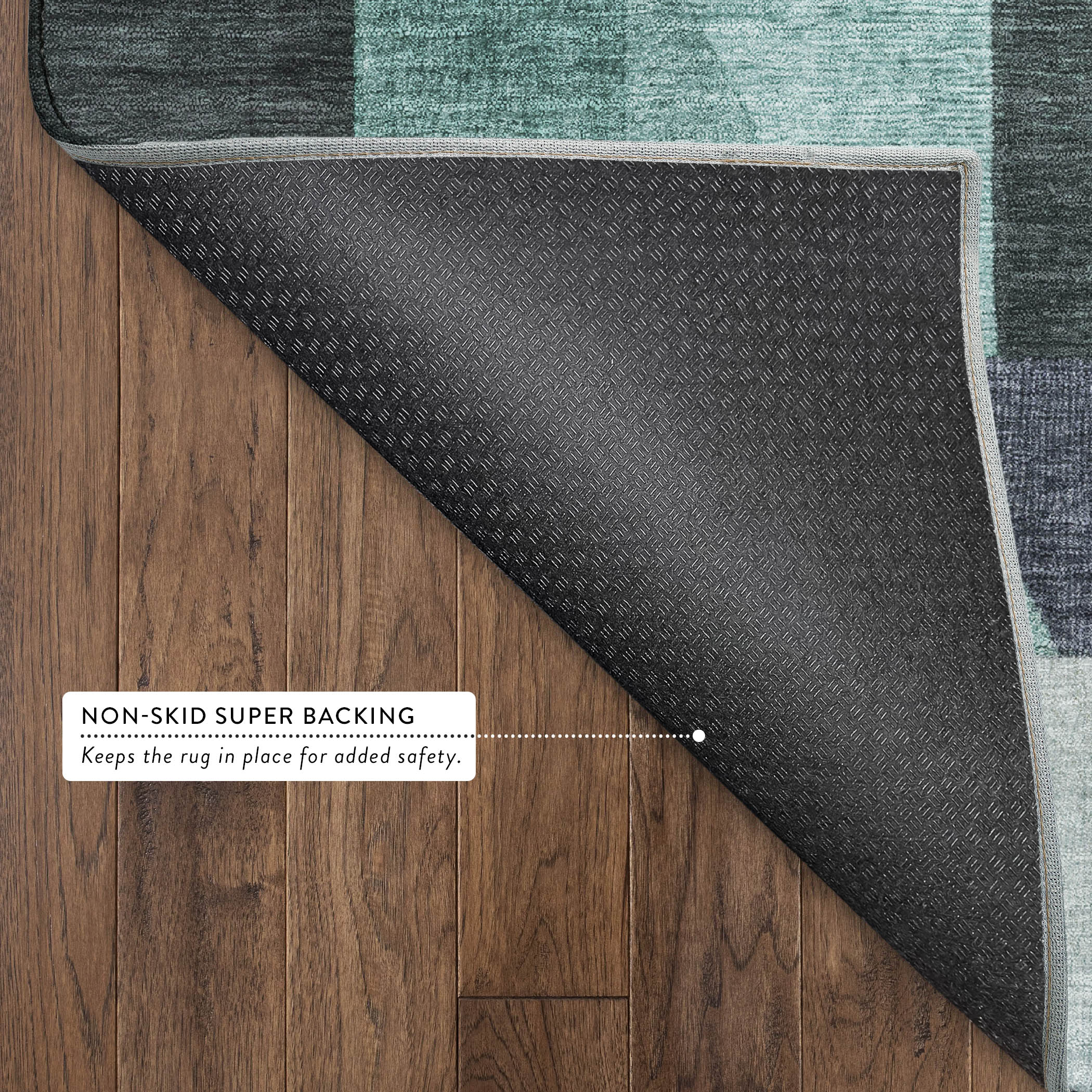 Athens Machine Washable Traditional Teal Rug 1'8" x 2'6" #shape_Rectangle