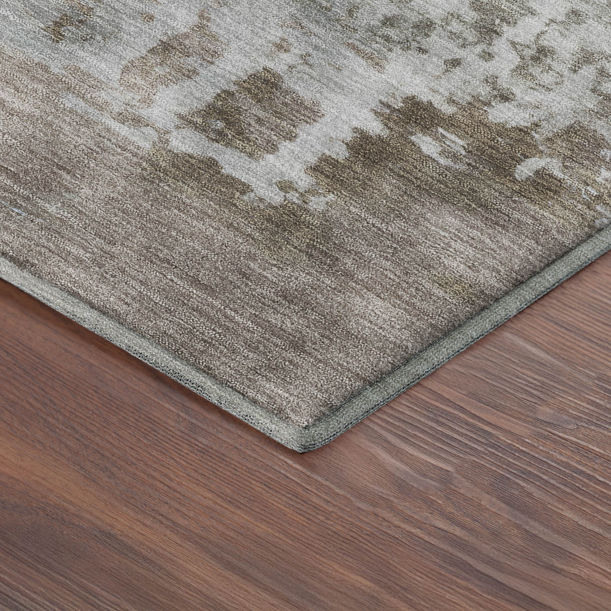 Split Machine Washable Transitional Brown Rug 1'8" x 2'6" #shape_Rectangle