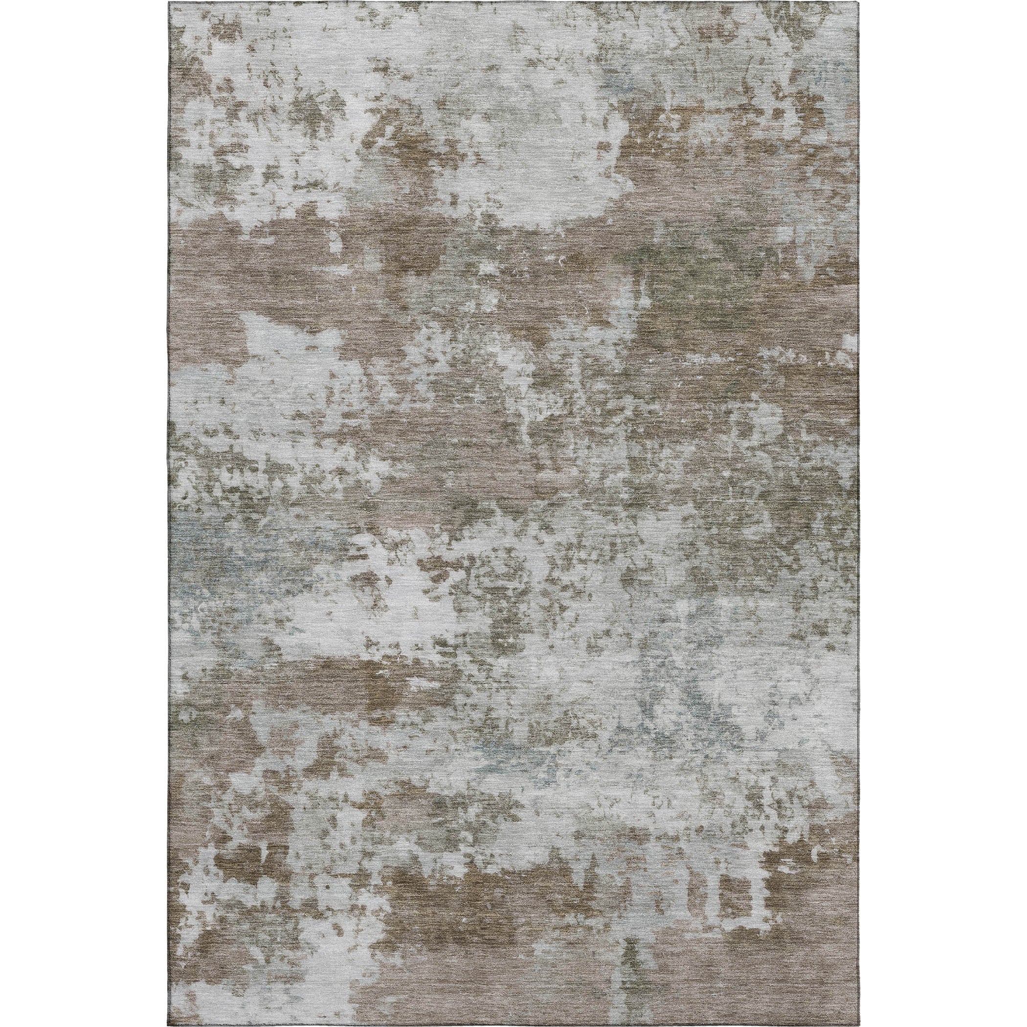 Split Machine Washable Transitional Brown Rug 3' x 5' #shape_Rectangle