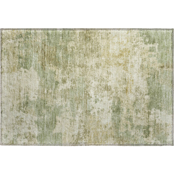 Split Machine Washable Transitional Celery Green Rug 1'8" x 2'6"