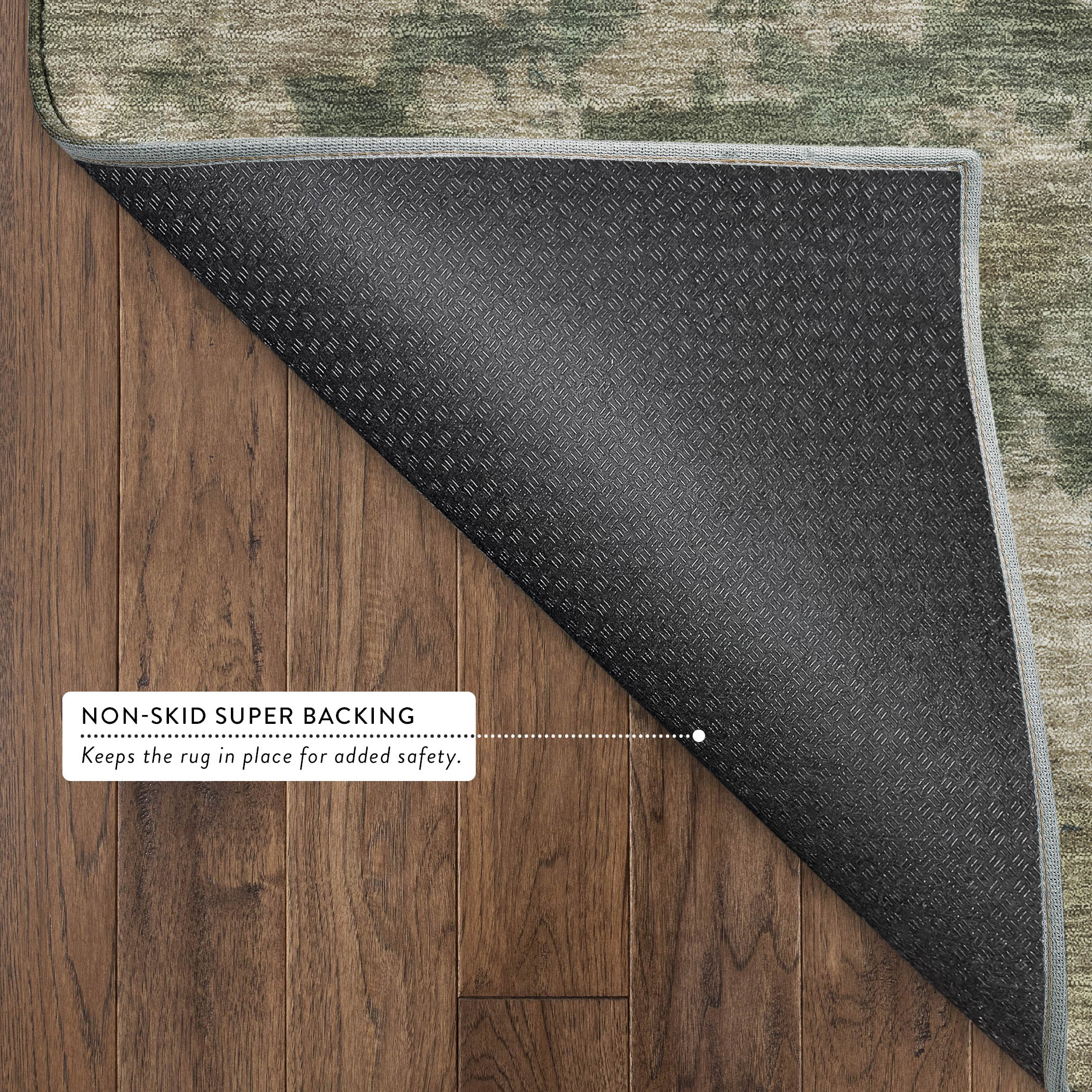 Split Machine Washable Transitional Olive Green Rug 1'8" x 2'6" #shape_Rectangle