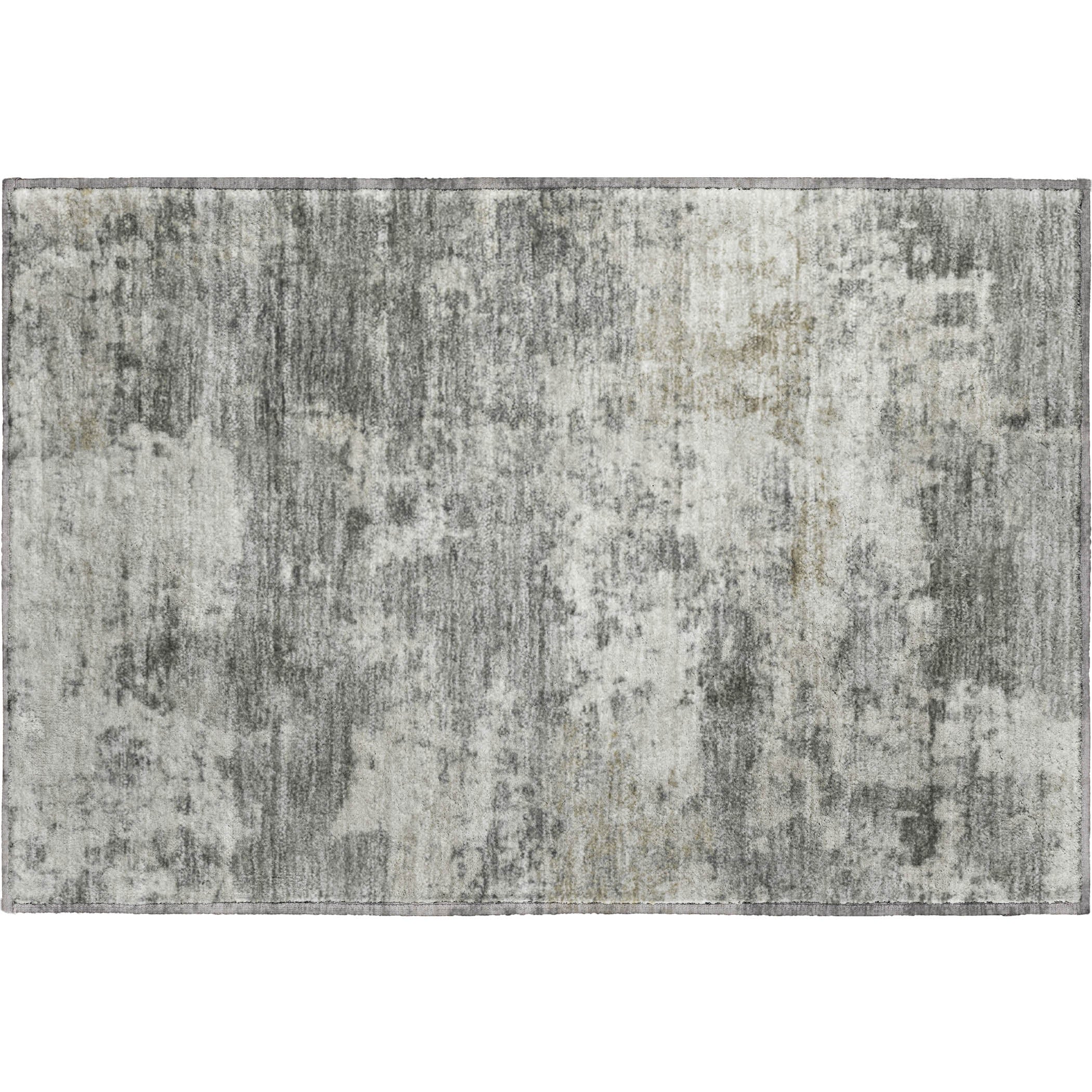 Split Machine Washable Transitional Pewter Gray Rug 1'8" x 2'6" #shape_Rectangle