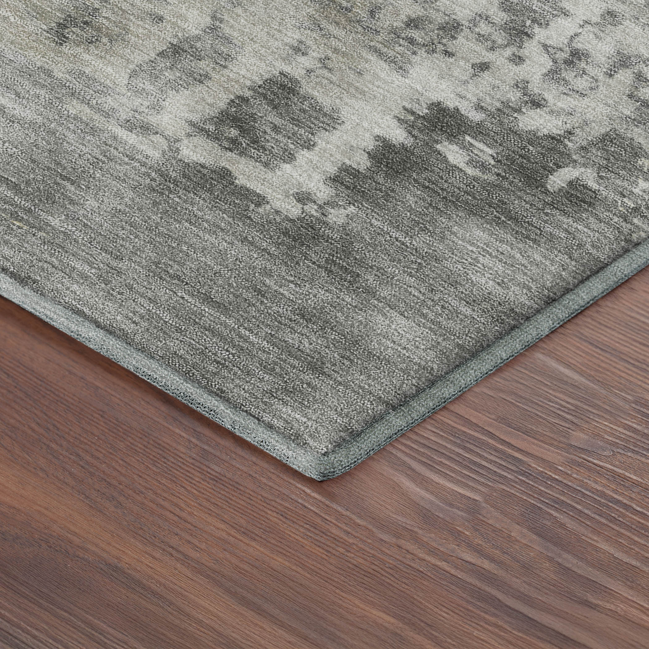 Split Machine Washable Transitional Pewter Gray Rug 1'8" x 2'6" #shape_Rectangle