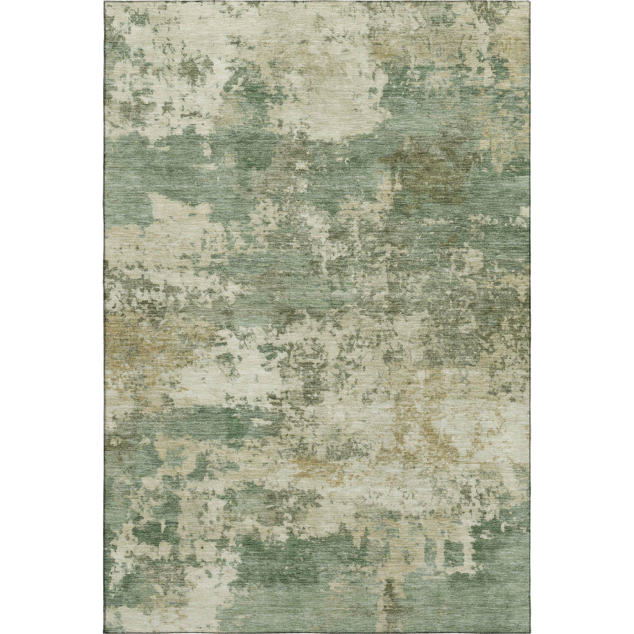 Split Machine Washable Transitional Sage Green Rug 3' x 5' #shape_Rectangle