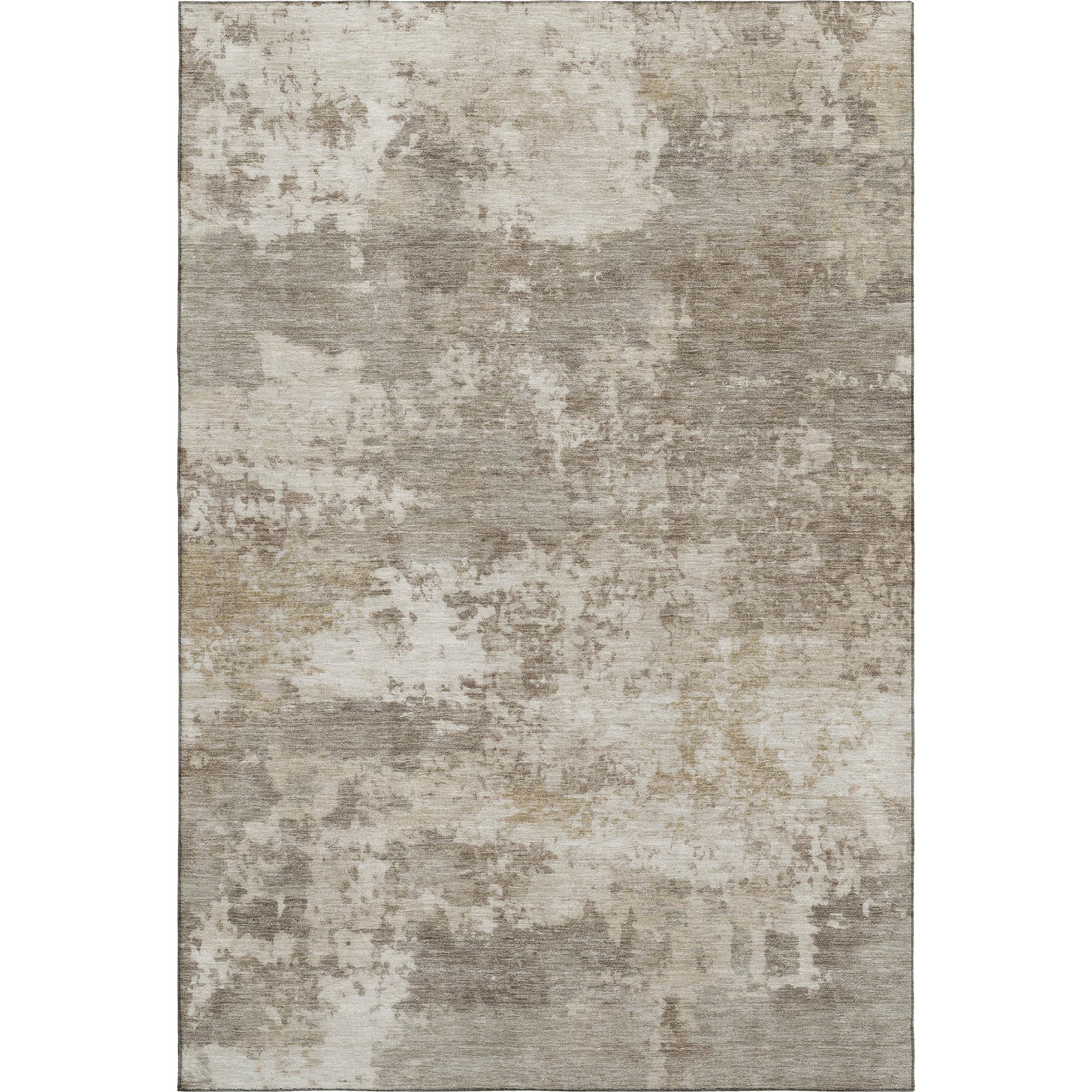 Split Machine Washable Transitional Taupe Brown Rug 3' x 5' #shape_Rectangle