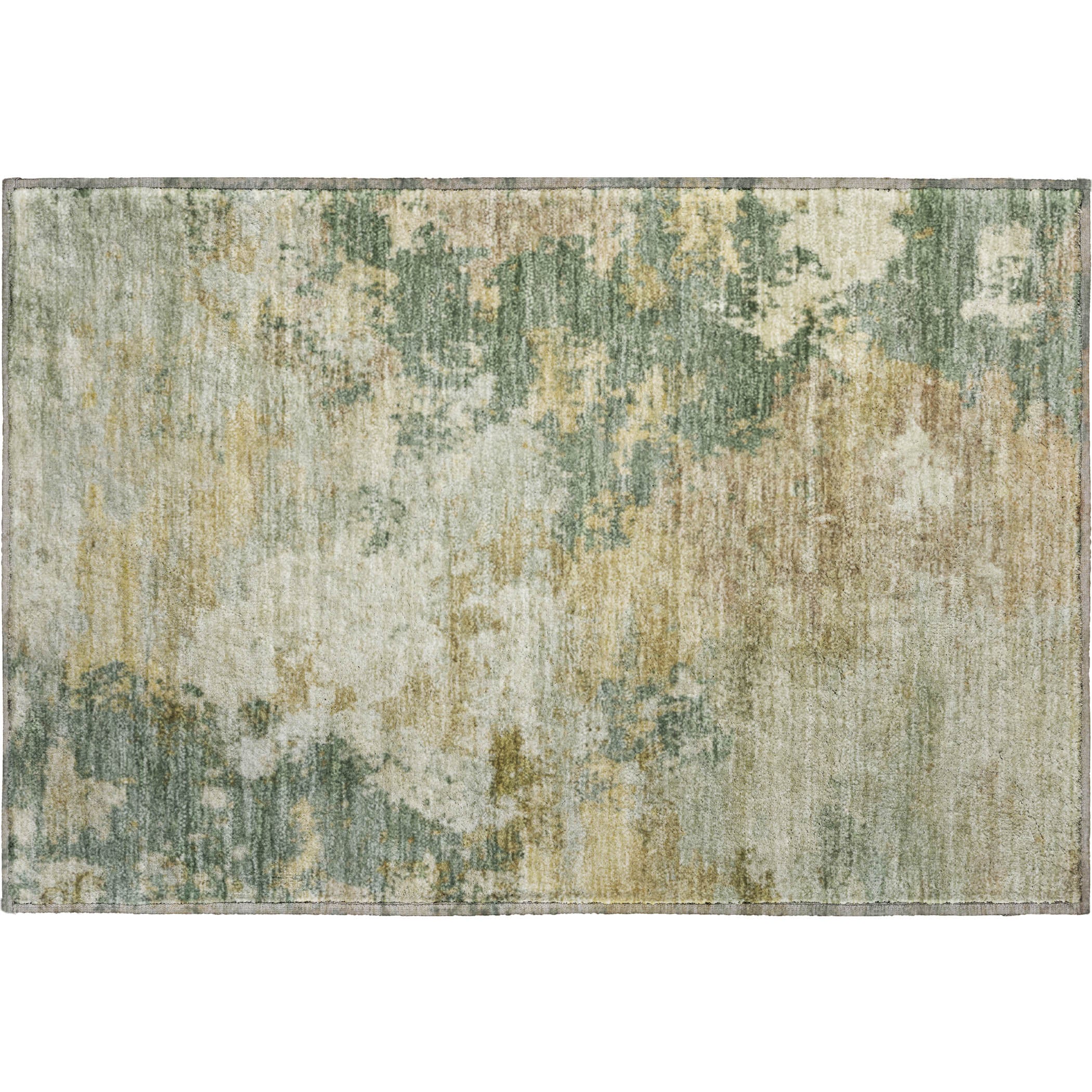 Seville Machine Washable Traditional Aloe Green Rug 1'8" x 2'6" #shape_Rectangle