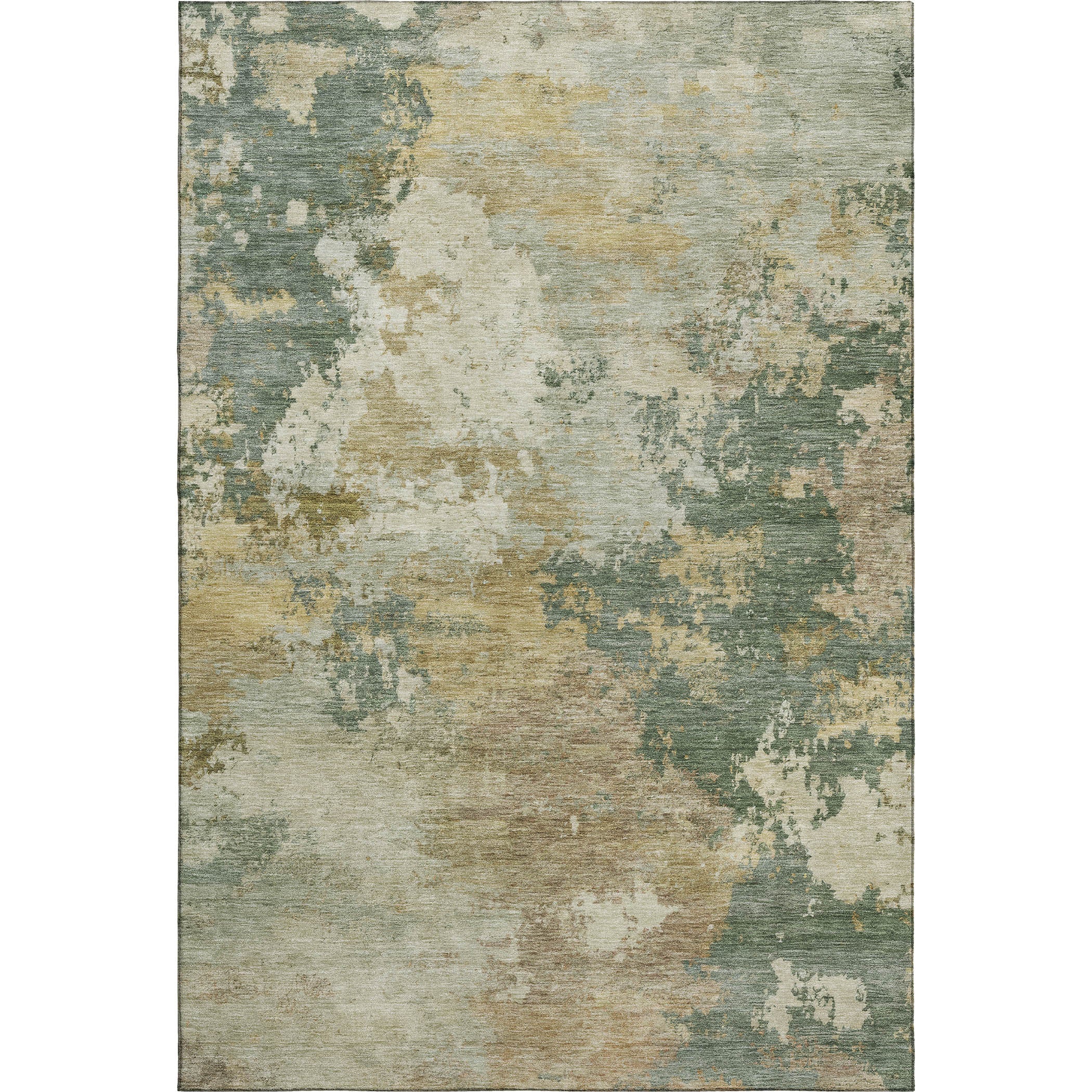 Seville Machine Washable Traditional Aloe Green Rug 3' x 5' #shape_Rectangle
