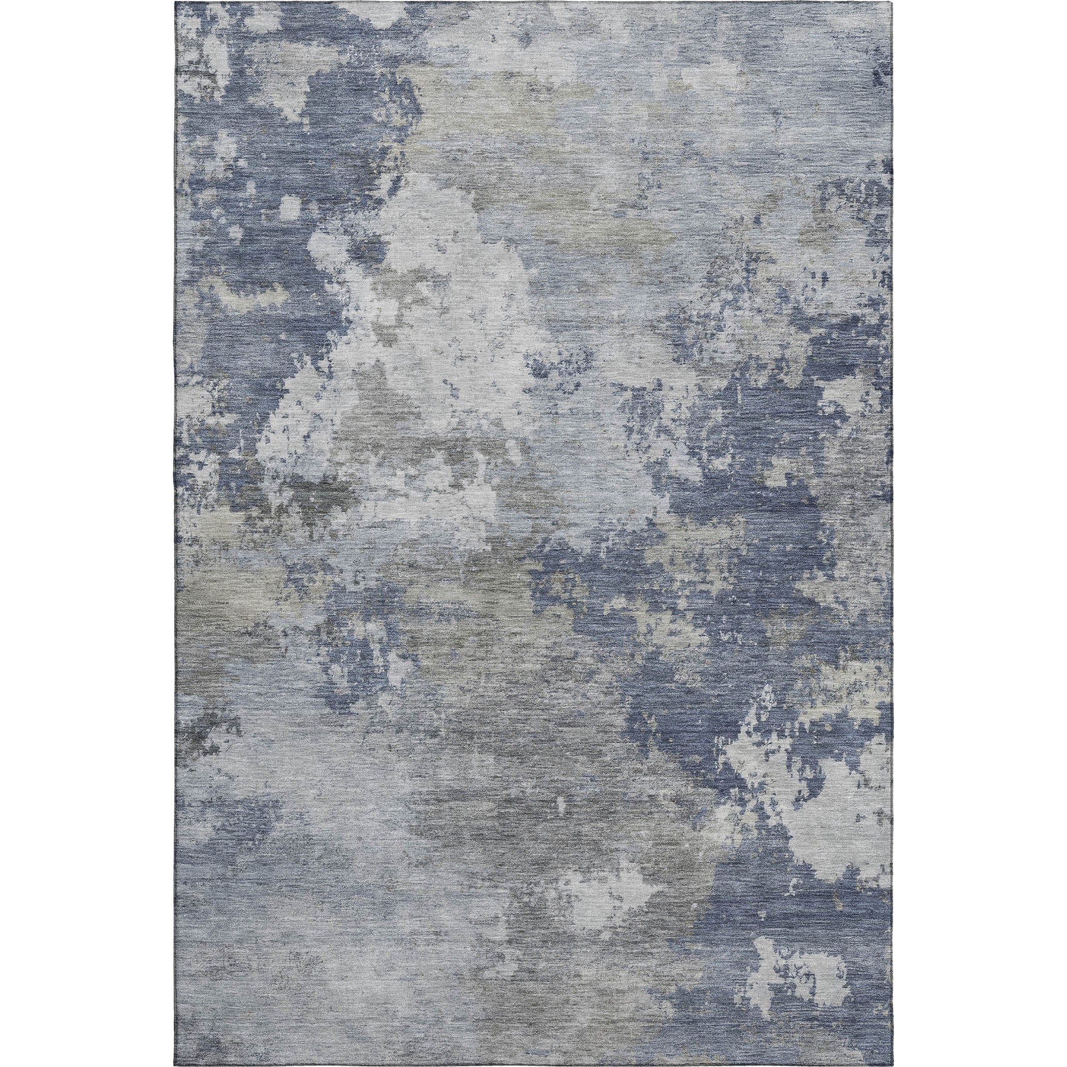 Seville Machine Washable Traditional Denim Blue Rug 3' x 5' #shape_Rectangle