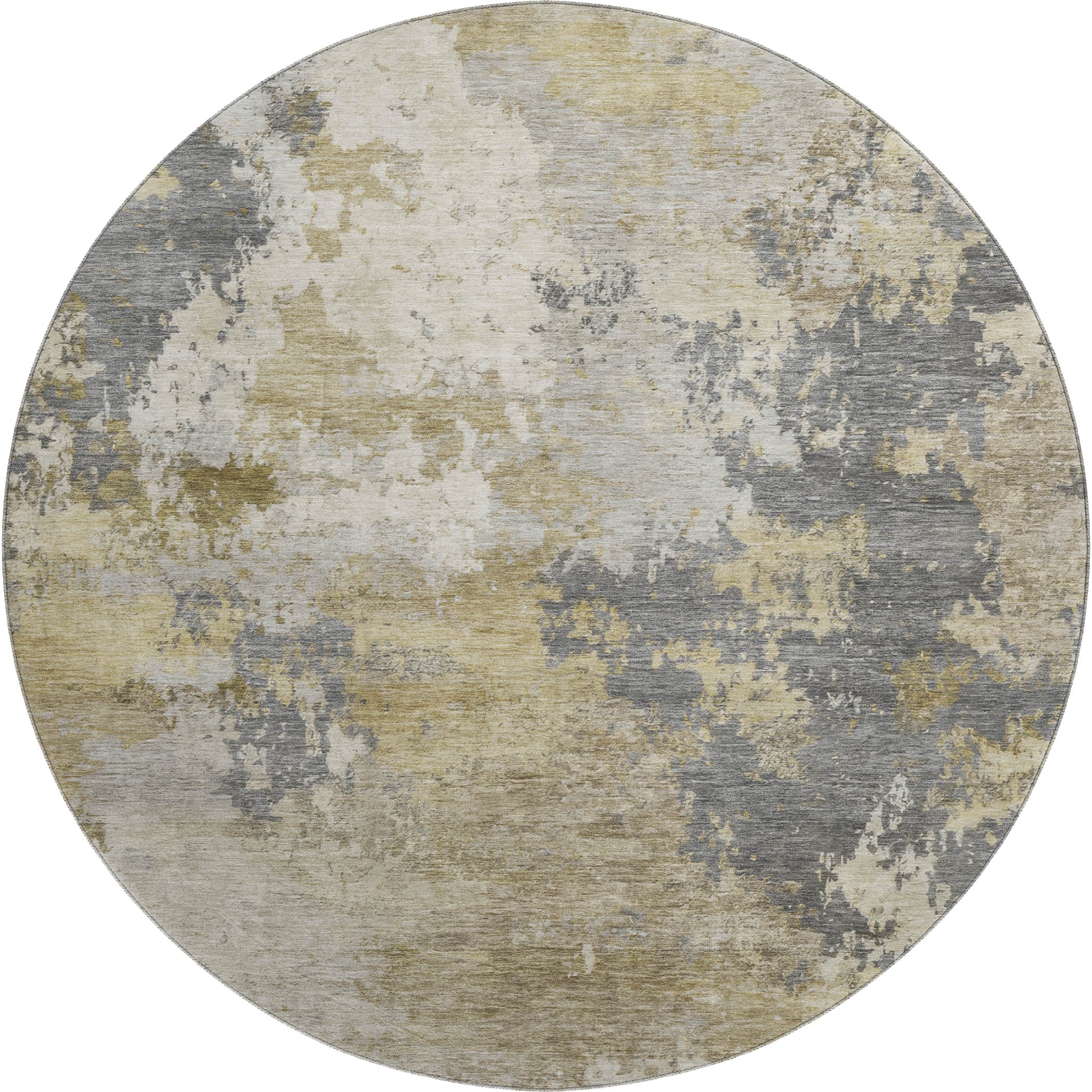 Seville Machine Washable Traditional Gray Rug 8' x 8' #shape_Round