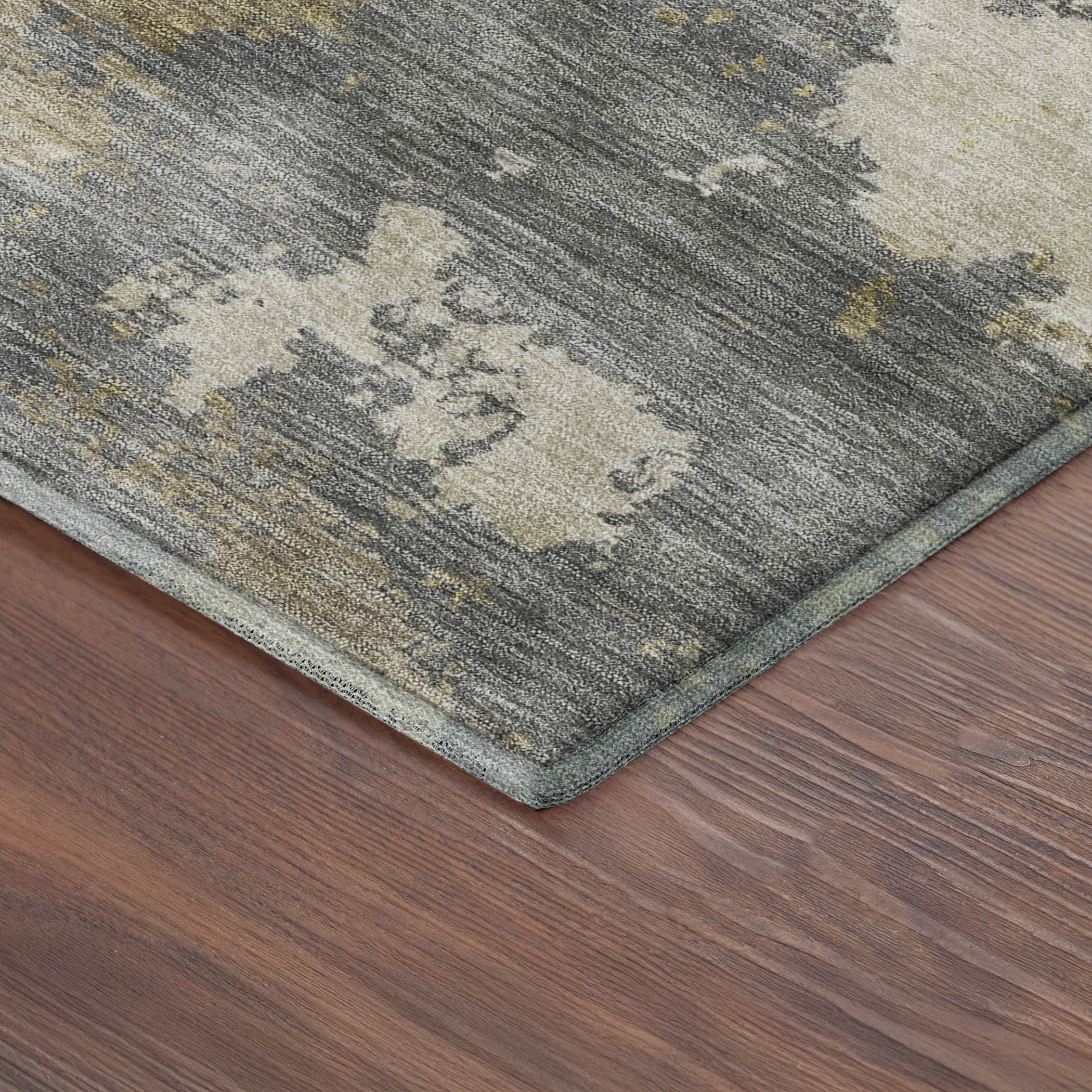 Seville Machine Washable Traditional Gray Rug 1'8" x 2'6" #shape_Rectangle